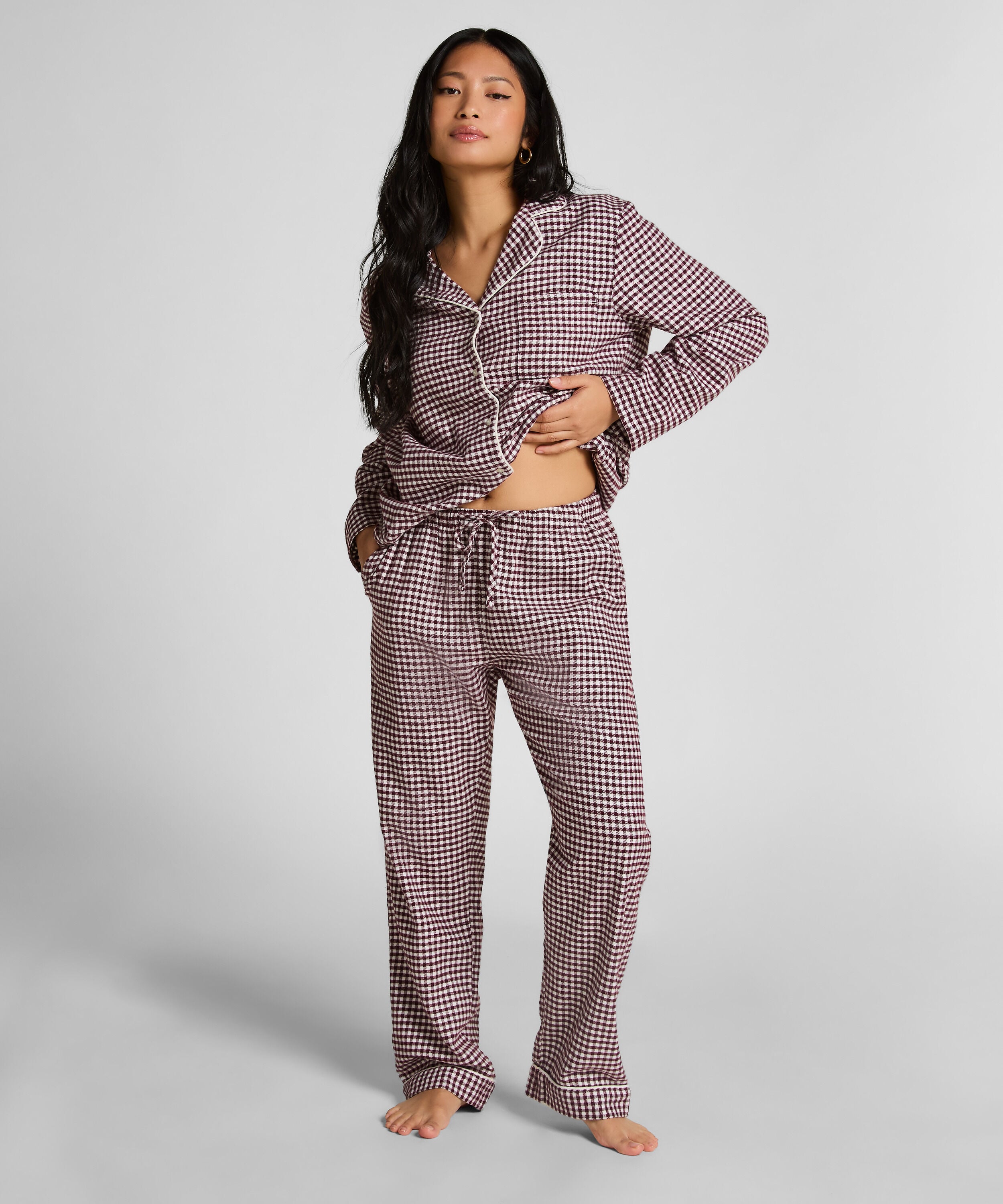 Pyjamahose aus Flanell, Lila Pyjamahose aus Flanell, Lila