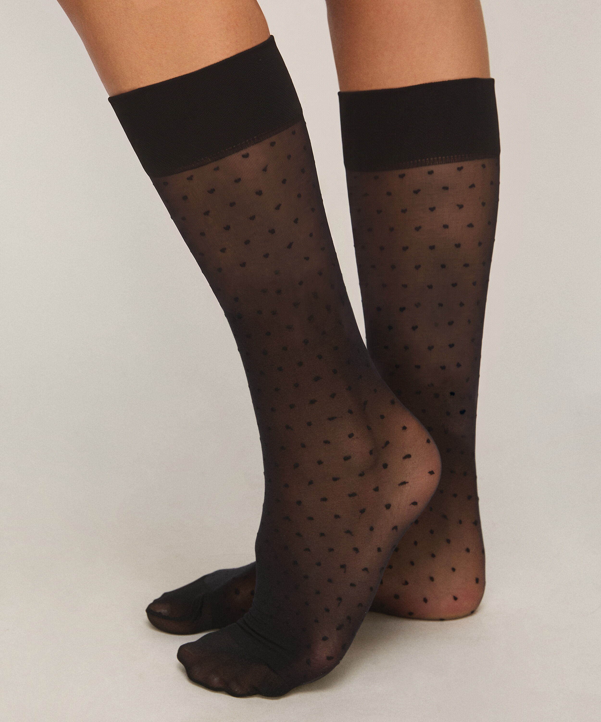 Sheer Socken Dots, Schwarz Sheer Socken Dots, Schwarz