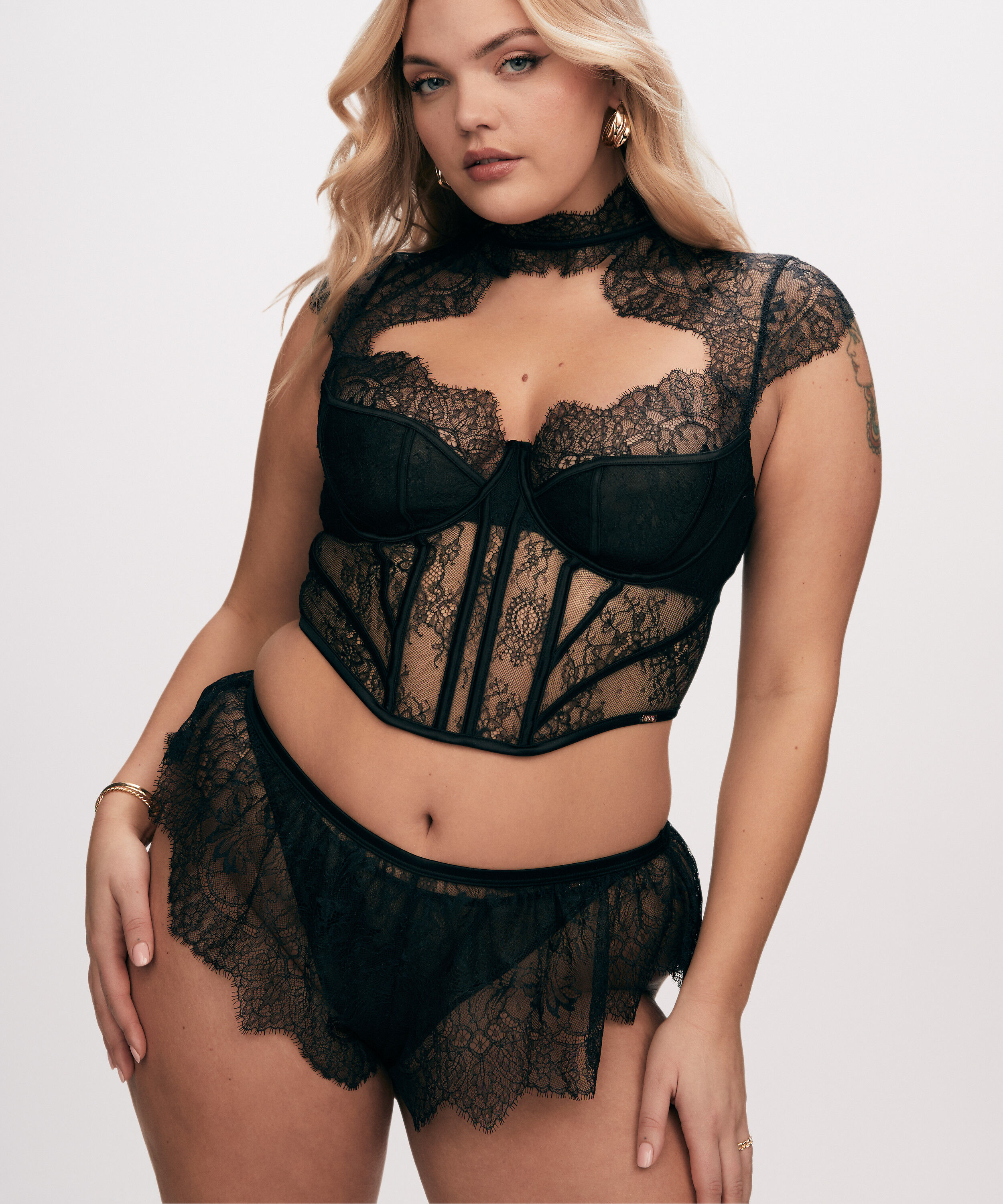 Oberteil Lace Camille, Schwarz