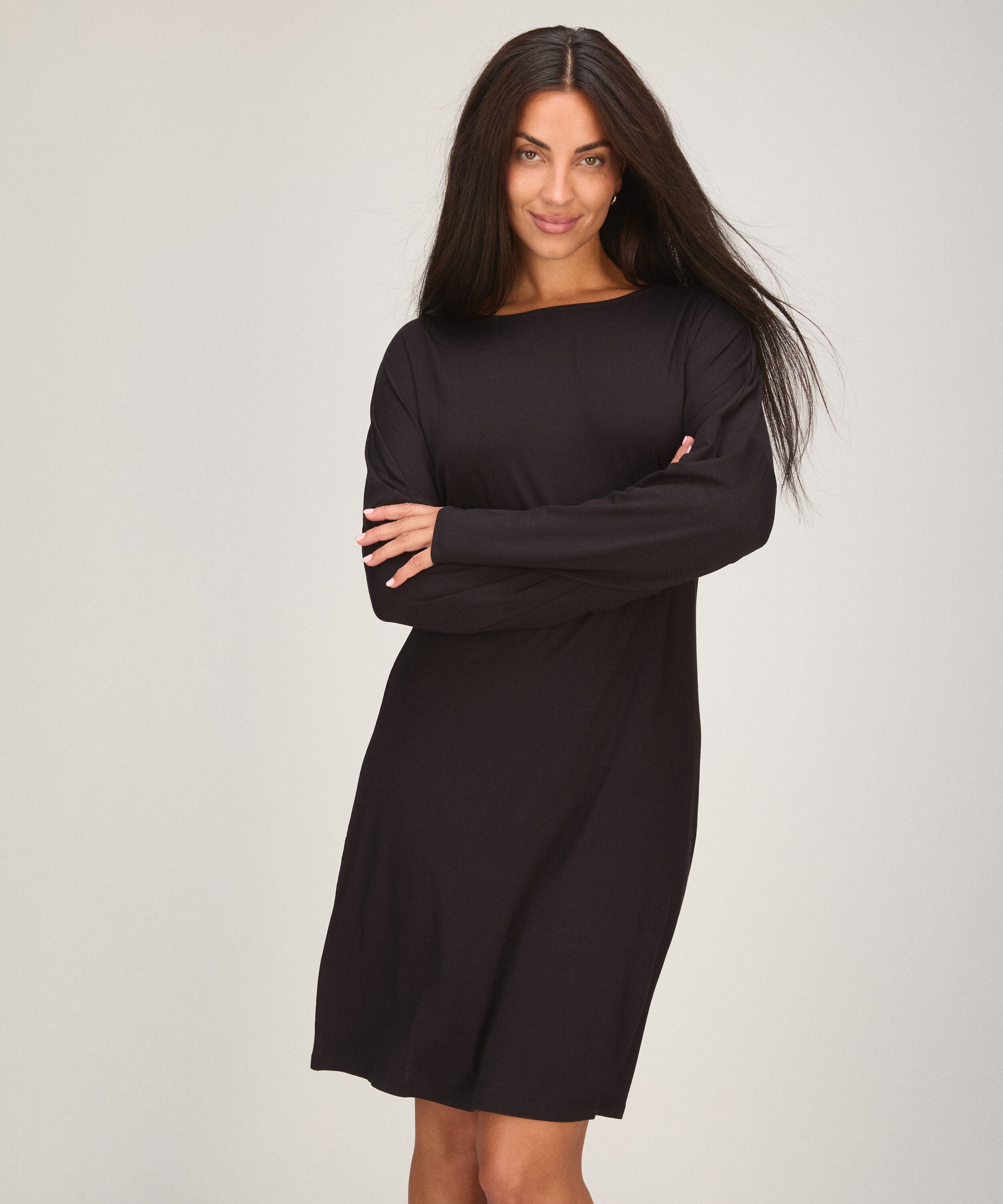 Batwing-Nachthemd, Schwarz Batwing-Nachthemd, Schwarz
