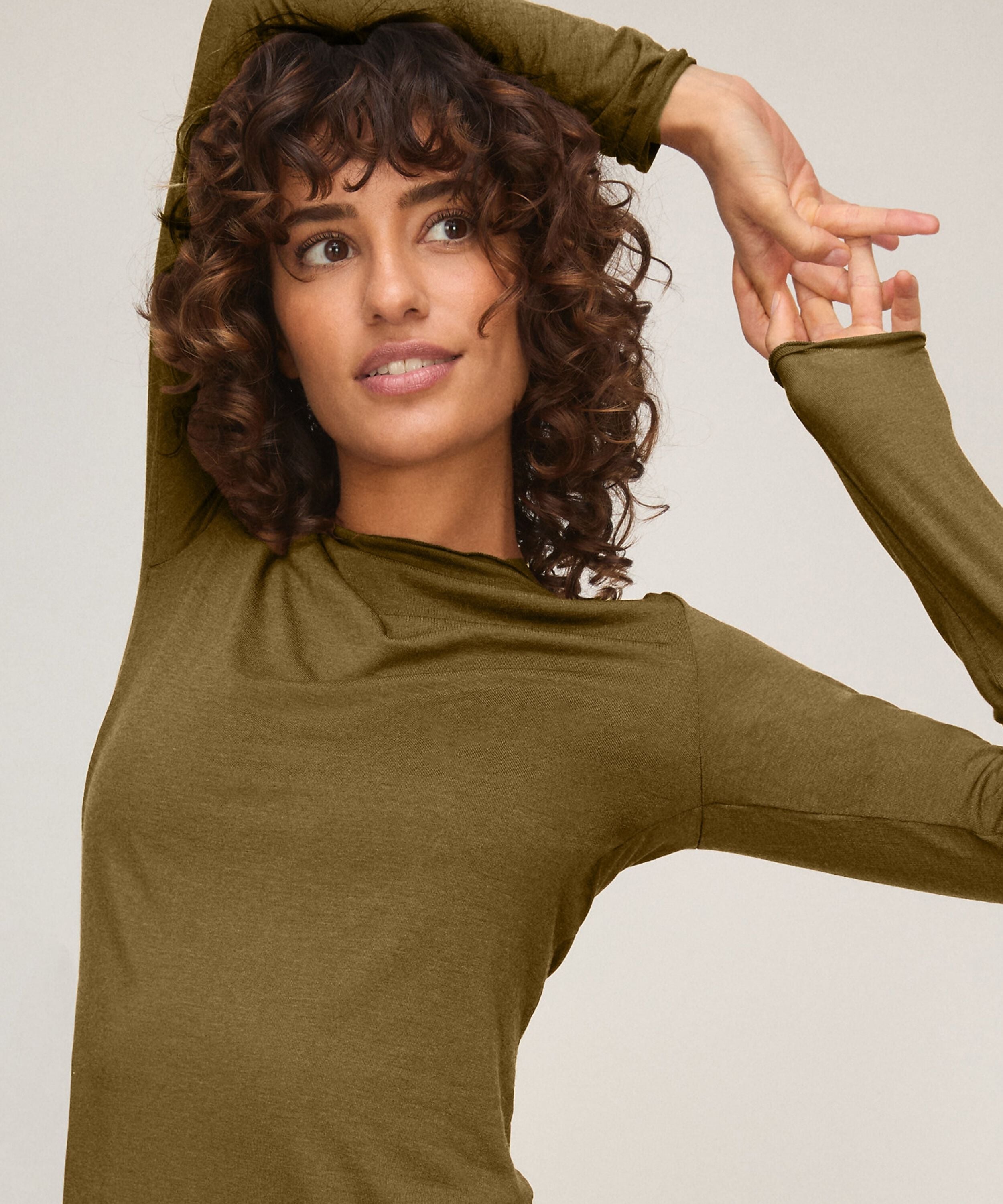 Super Soft Shirt aus Kaschmir-Mix mit U-Boot-Ausschnitt, Grün