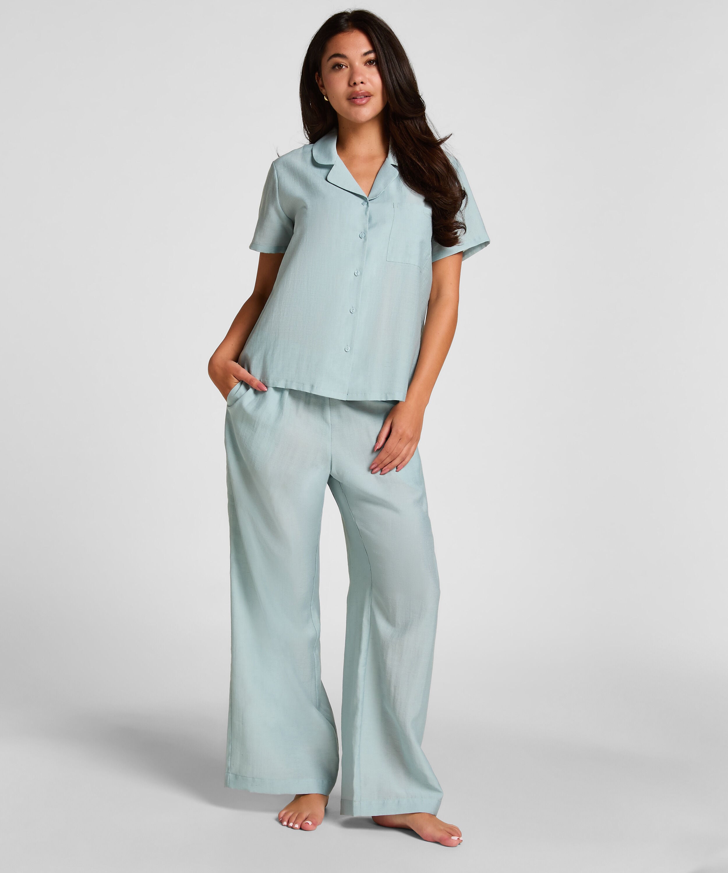 Pyjama-Hose Crinkled, Blau Pyjama-Hose Crinkled, Blau