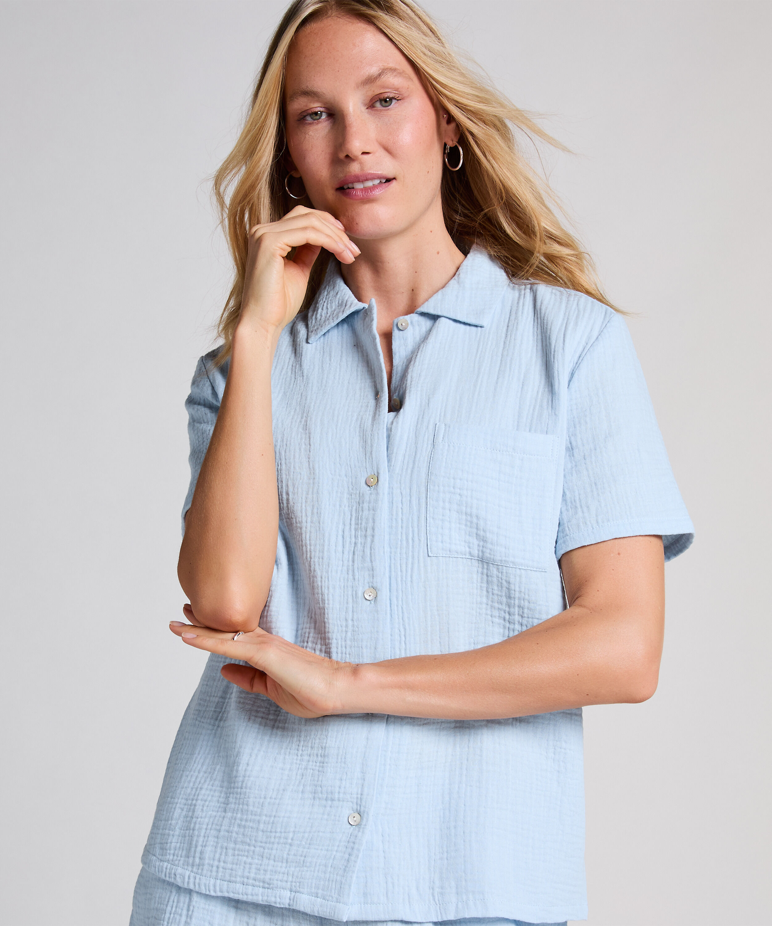 Musselin-Jacke, Blau Musselin-Jacke, Blau