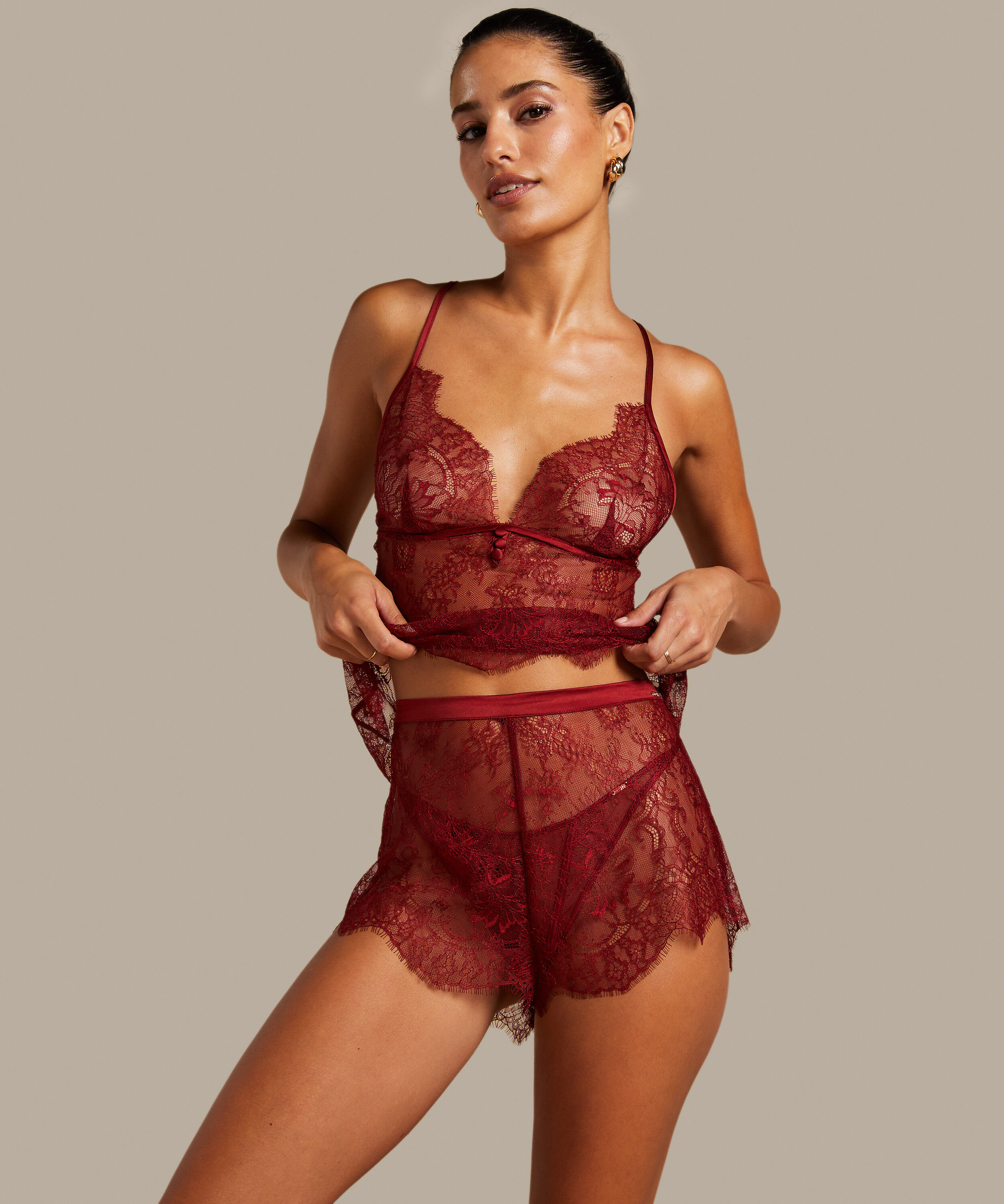 Shorts Lace Delphine, Rot Shorts Lace Delphine, Rot