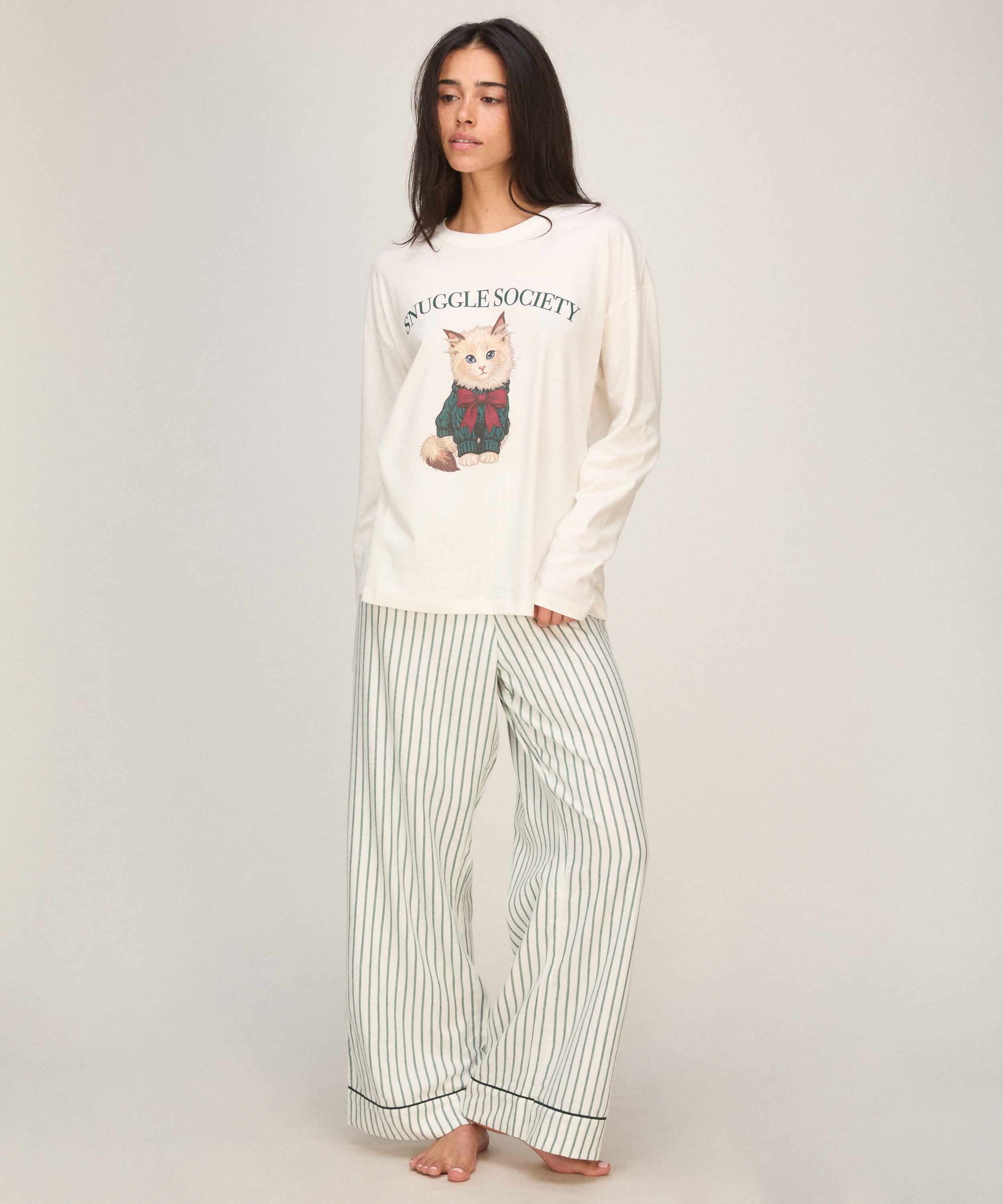 Pyjama-Set Viscose, Weiß