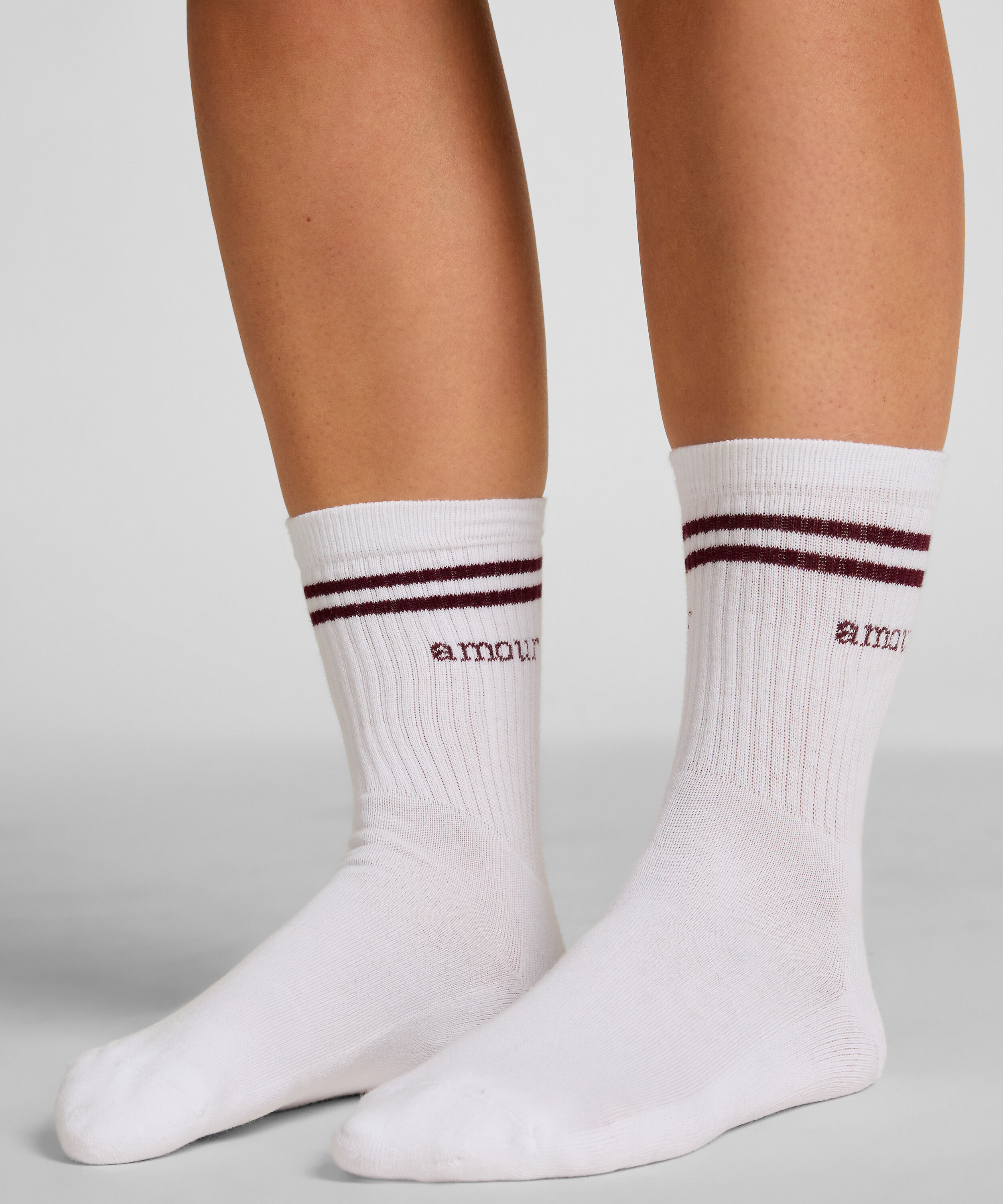 Crew-Socken aus Baumwolle, Weiß Crew-Socken aus Baumwolle, Weiß