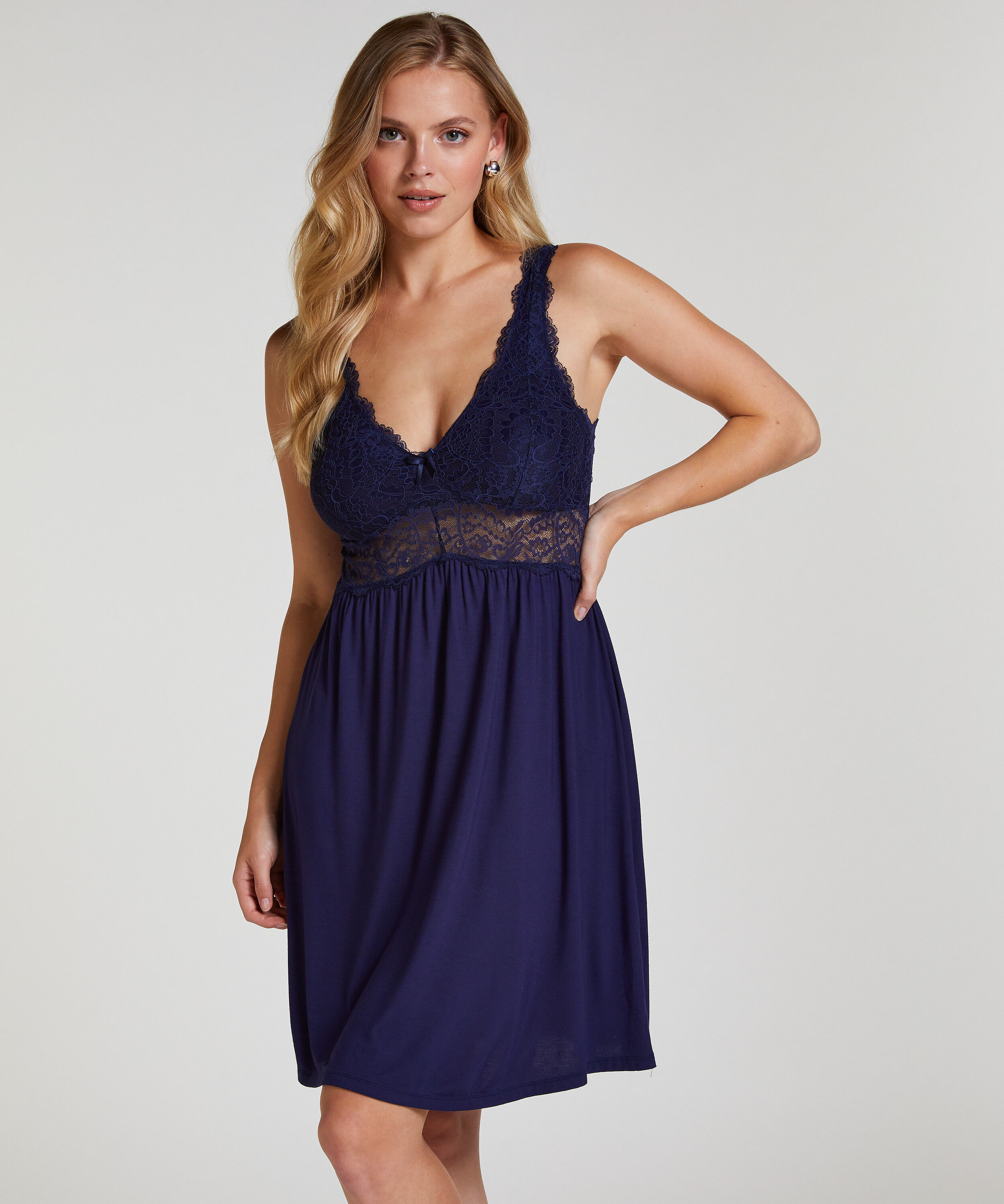 Slipdress Nora Lace, Blau Slipdress Nora Lace, Blau