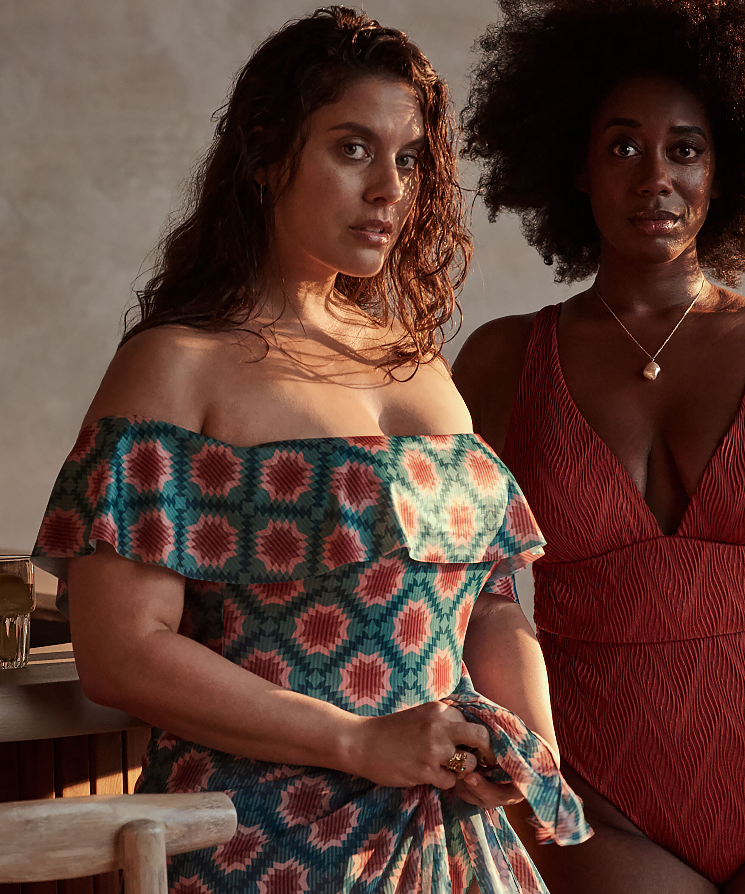 Badeanzug Paramaribo mit R&uuml;schen I AM Danielle, Wei&szlig;