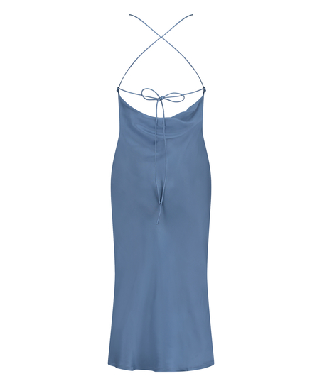 Midi-Kleid Satin, Blau