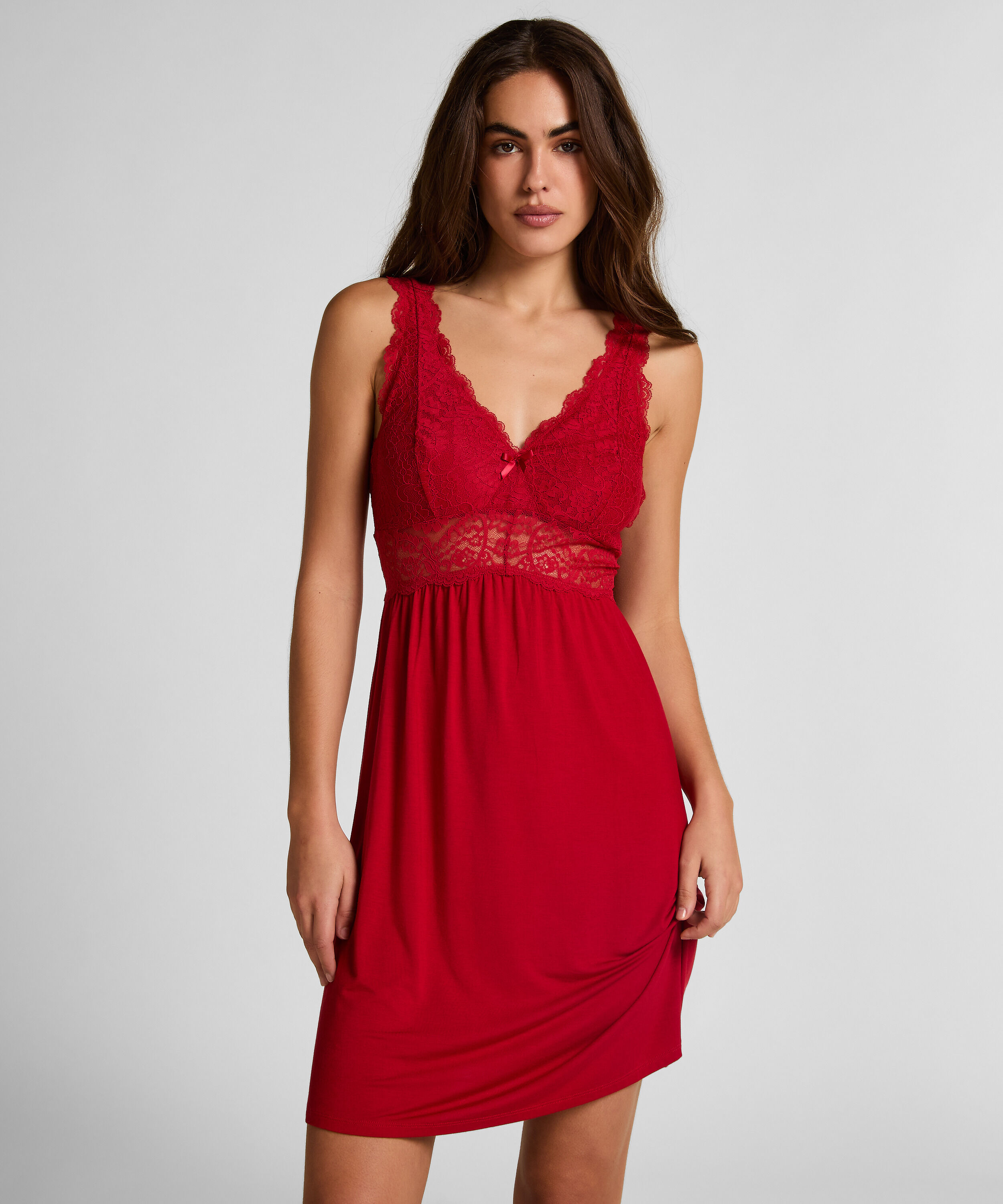 Slipdress Nora Lace, Rot