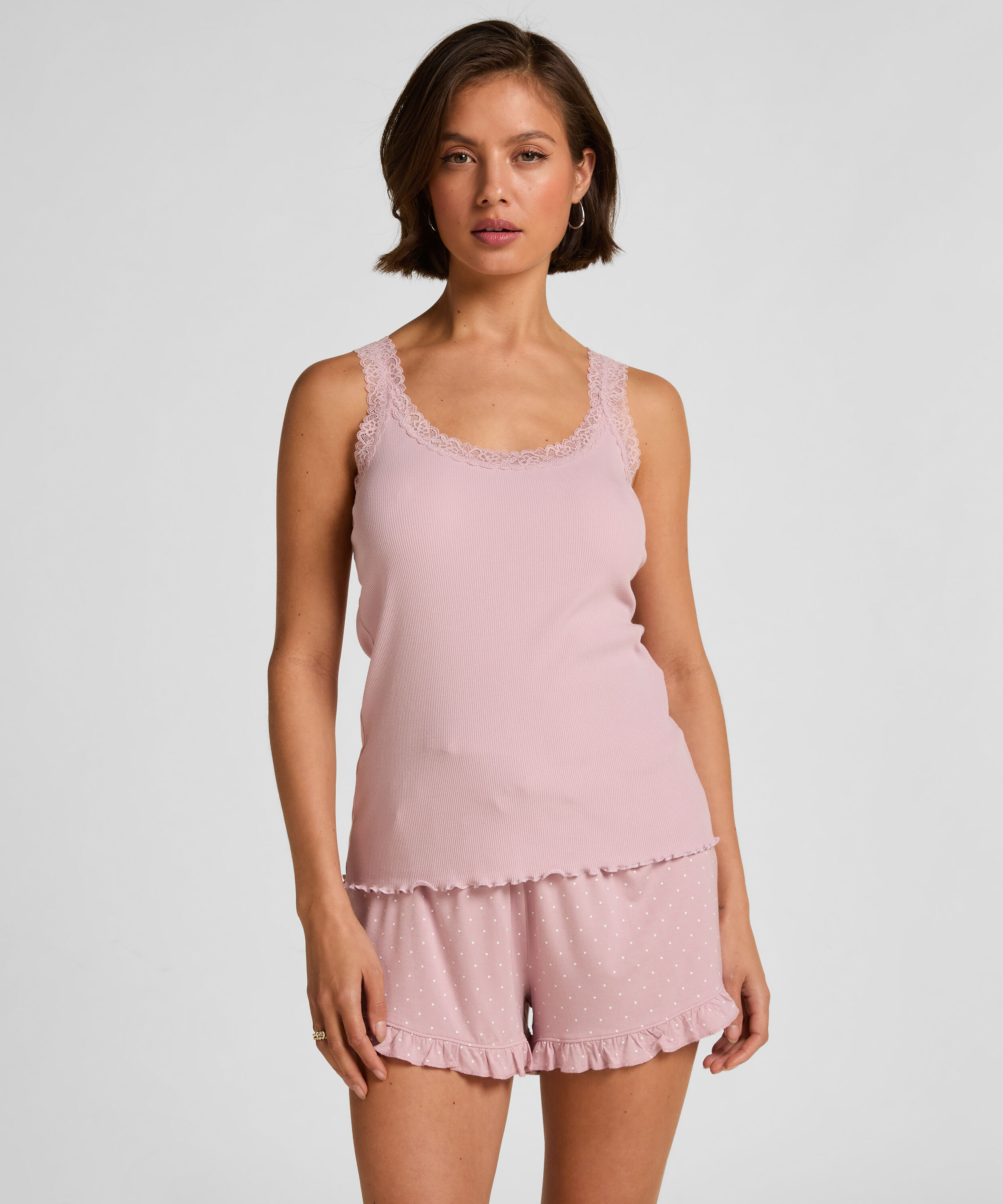 Jersey-Shorts mit Rüschen
