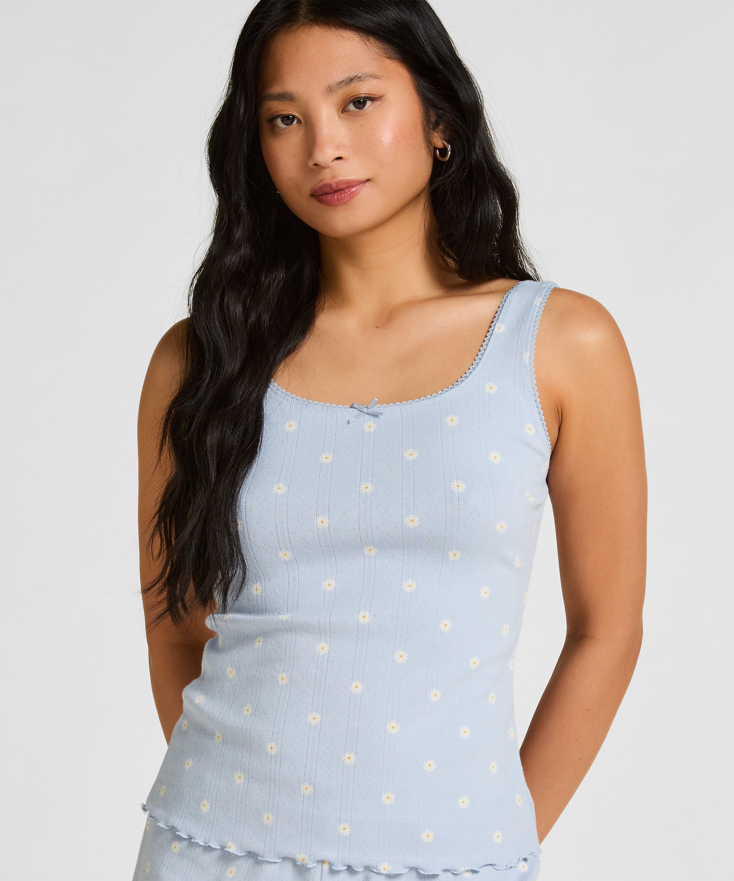 Pointelle-Unterhemd, Blau