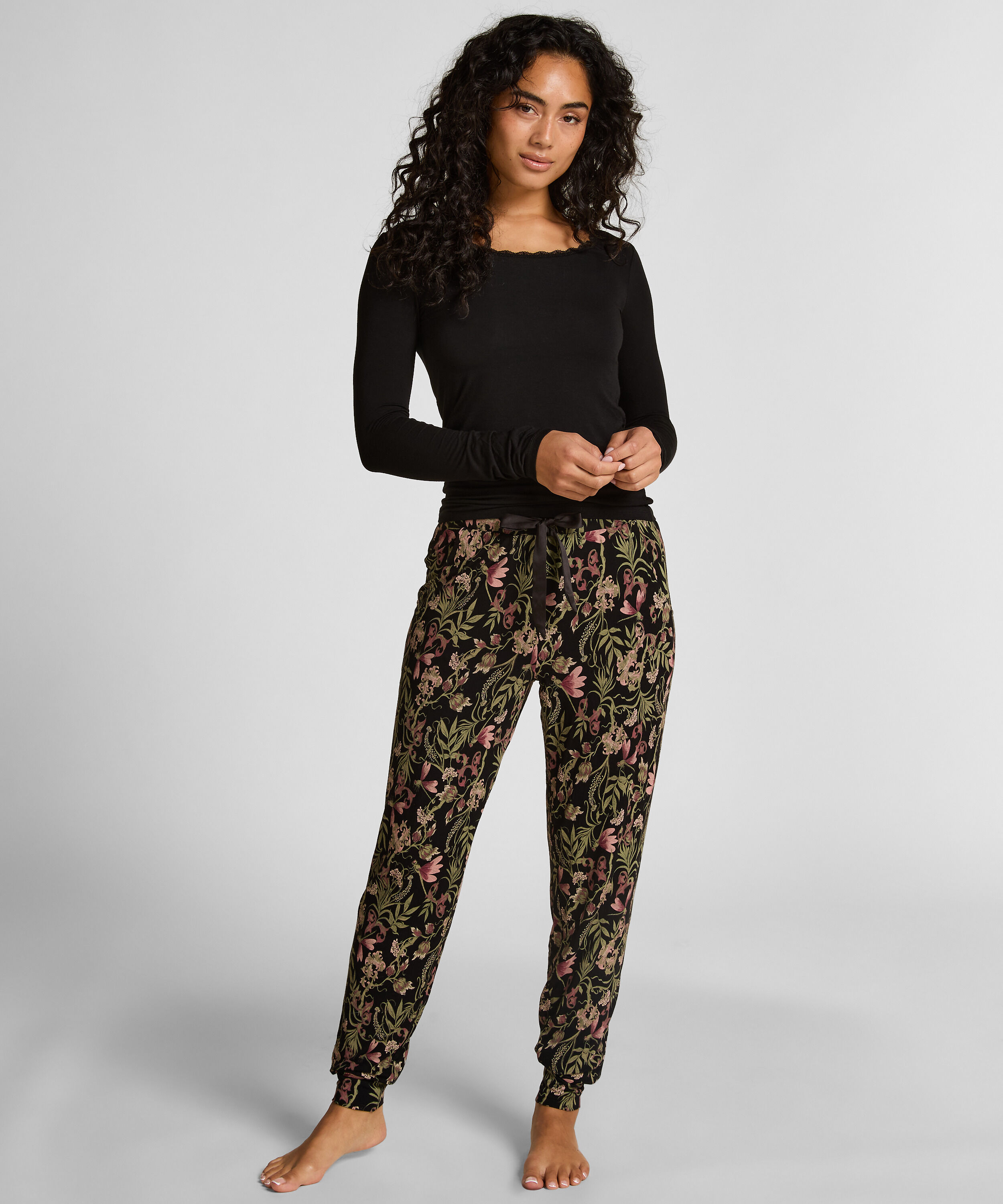 Pyjamahose Jersey, Schwarz Pyjamahose Jersey, Schwarz