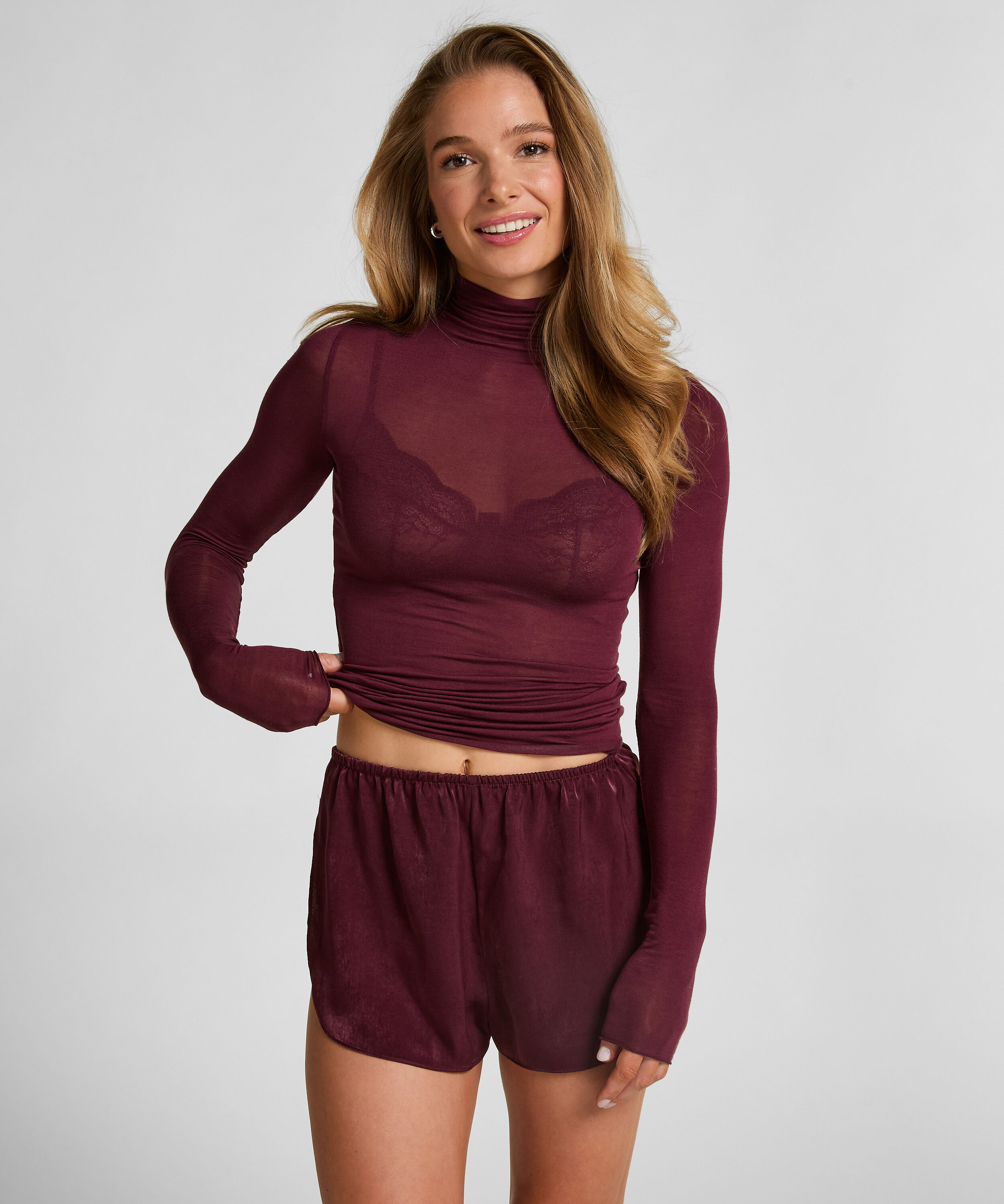 Satin-Shorts Minimal, Lila Satin-Shorts Minimal, Lila