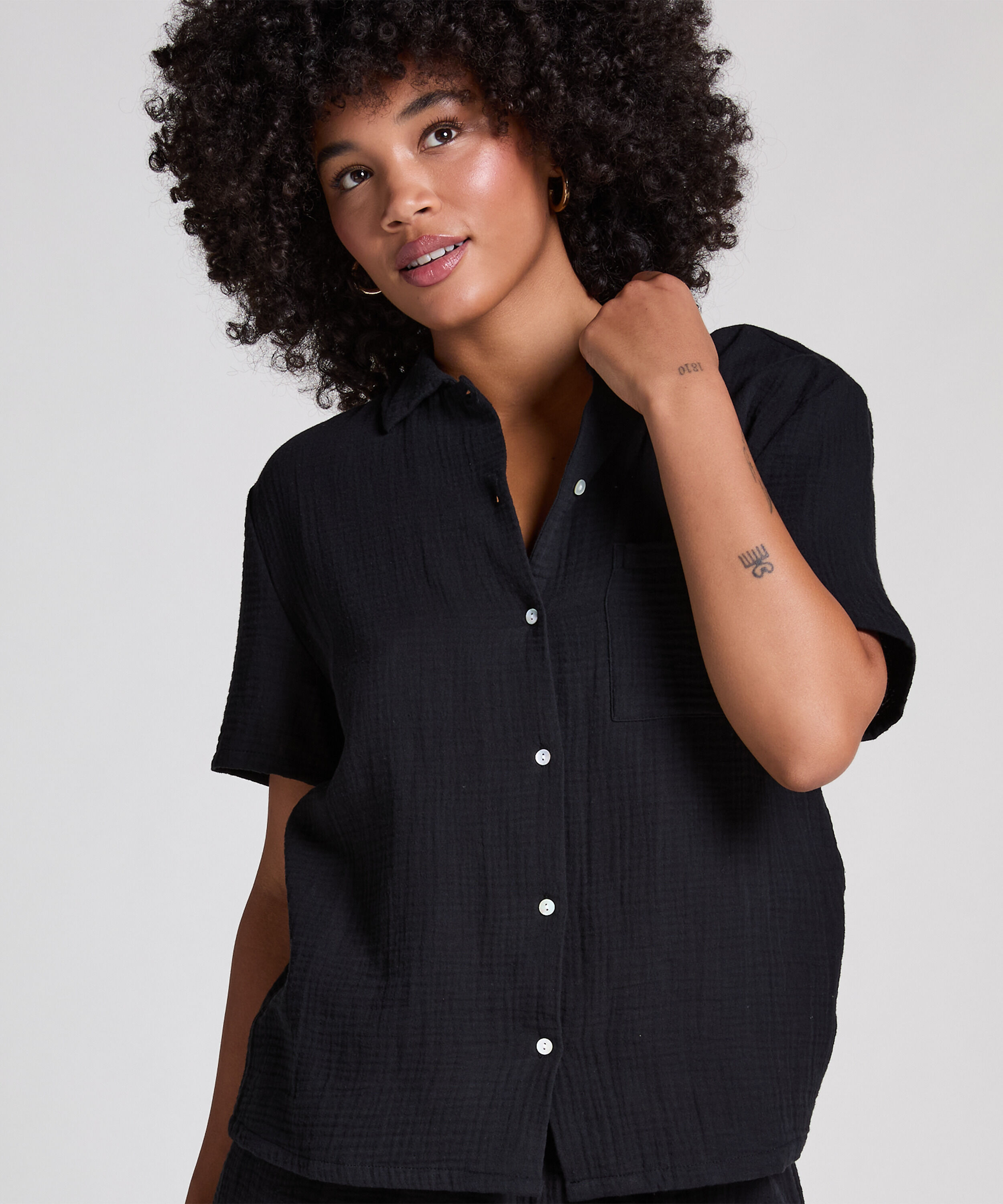 Musselin-Jacke, Schwarz Musselin-Jacke, Schwarz