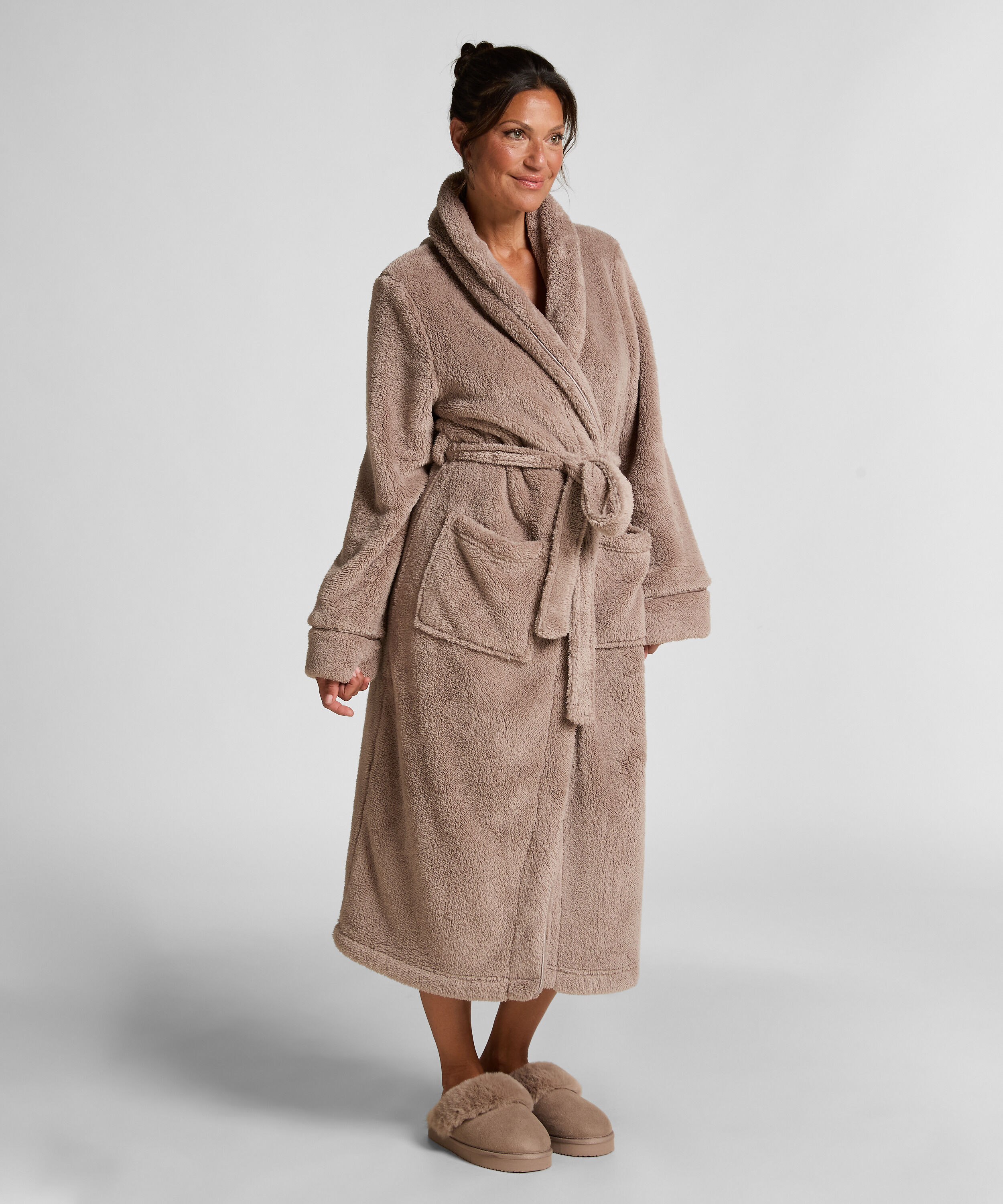 Bademantel Fleece, Beige Bademantel Fleece, Beige