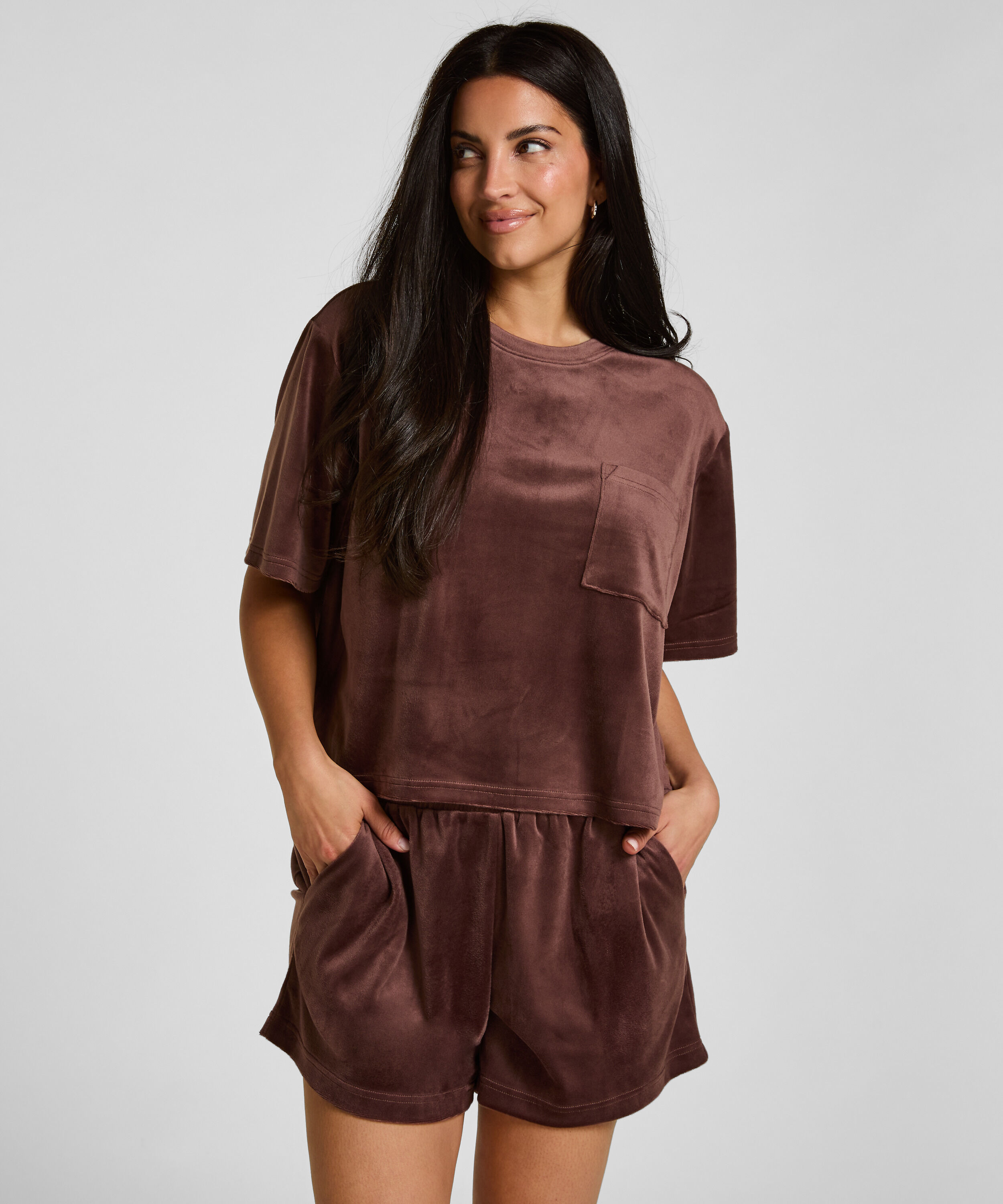 Shorts Velours Pocket, Grün Shorts Velours Pocket, Grün