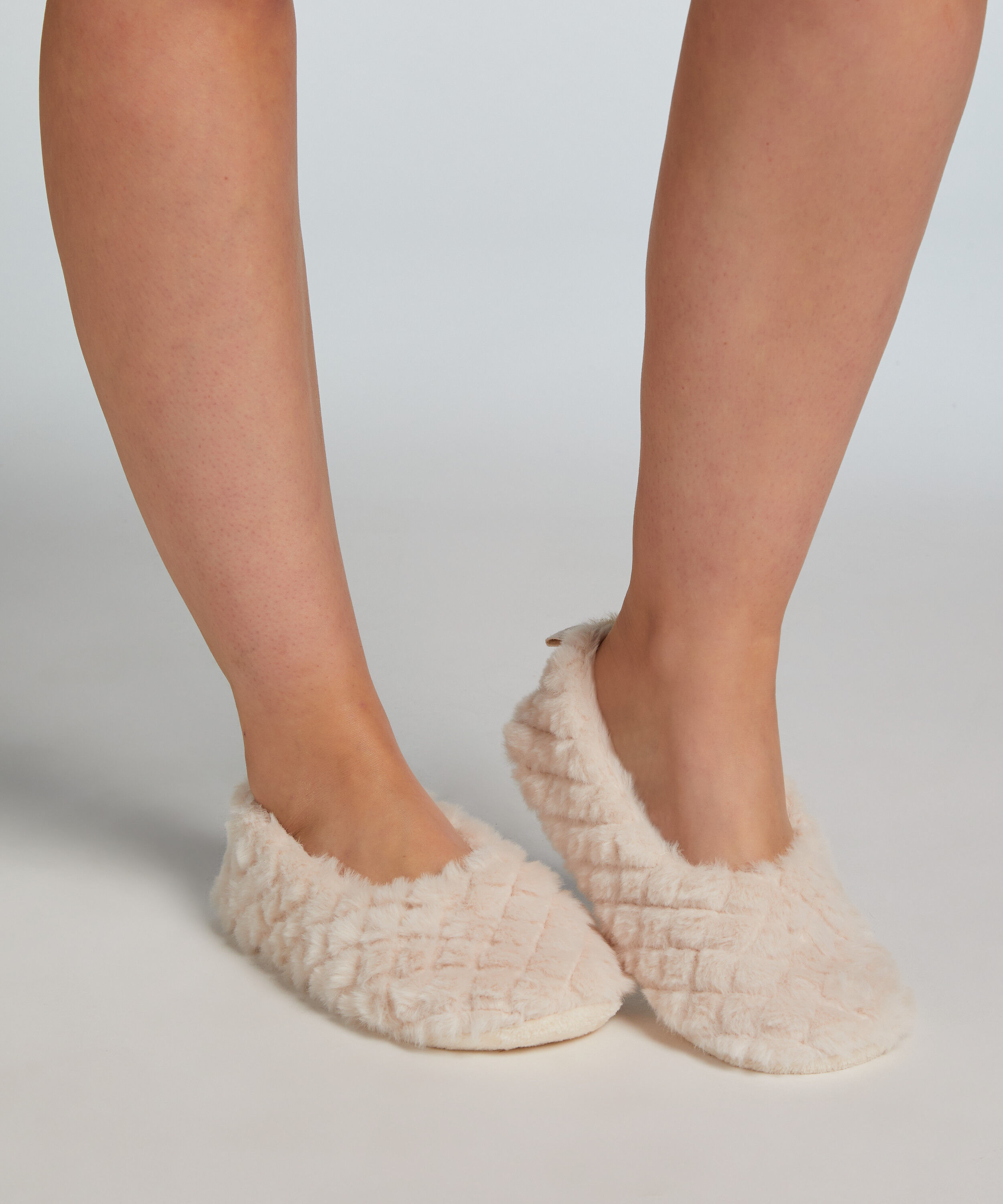 Ballerina flauschige Hausschuhe, Beige