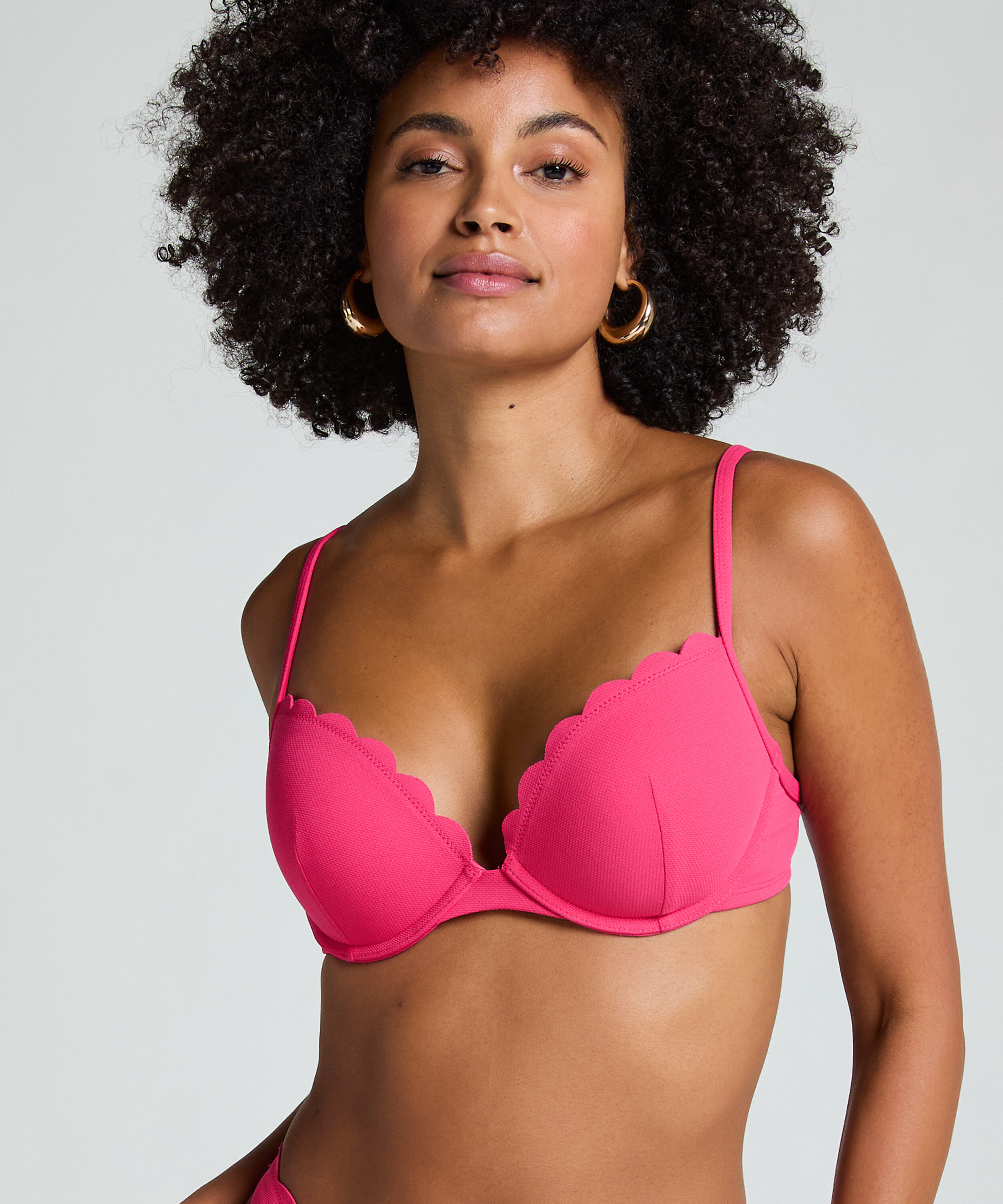 Vorgeformtes Push-up Bügel-Bikinitop Scallop Cup A - E, Rose Vorgeformtes Push-up Bügel-Bikinitop Scallop Cup A - E, Rose