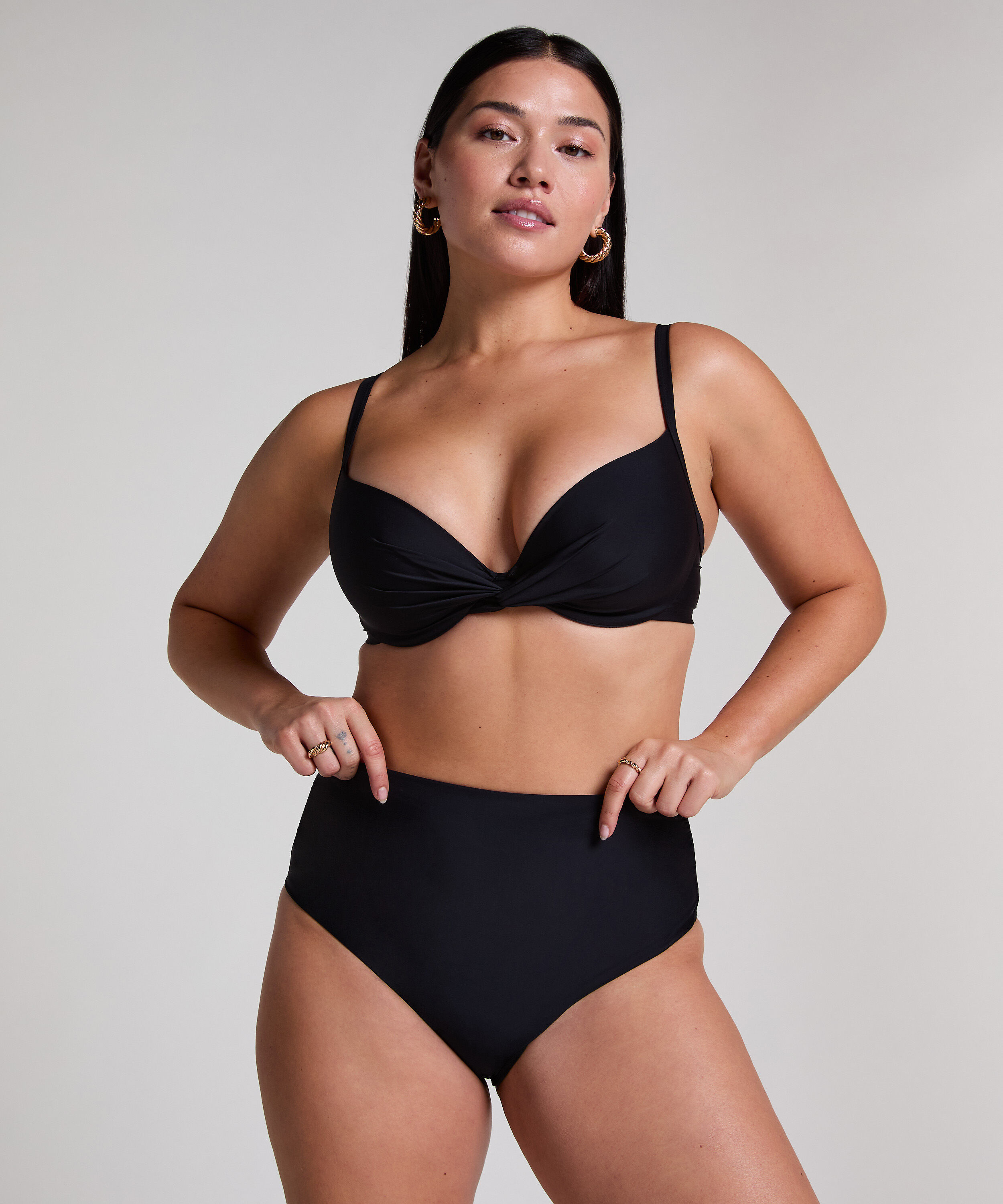 Shaping Cheeky Bikinihöschen mit hoher Taille Luna, Schwarz Shaping Cheeky Bikinihöschen mit hoher Taille Luna, Schwarz
