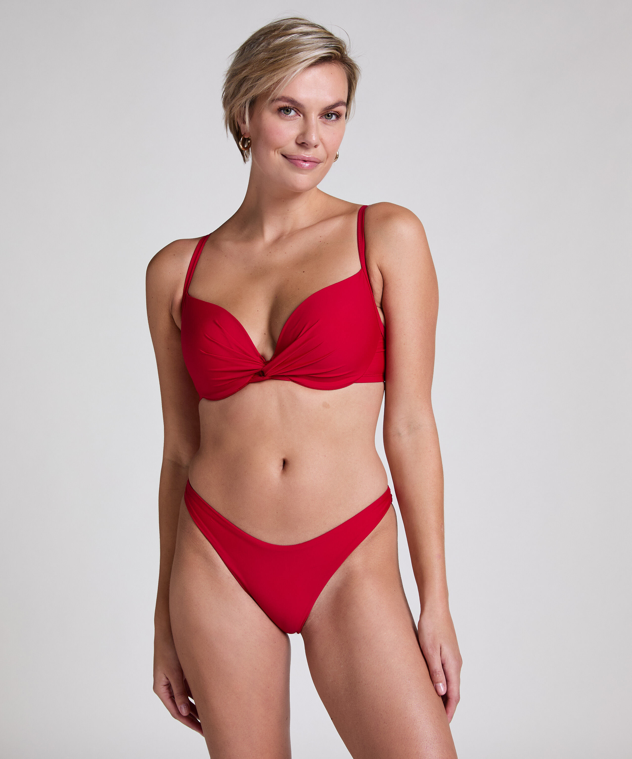 Bikini Slip mit hohem Beinausschnitt Luna, Rot