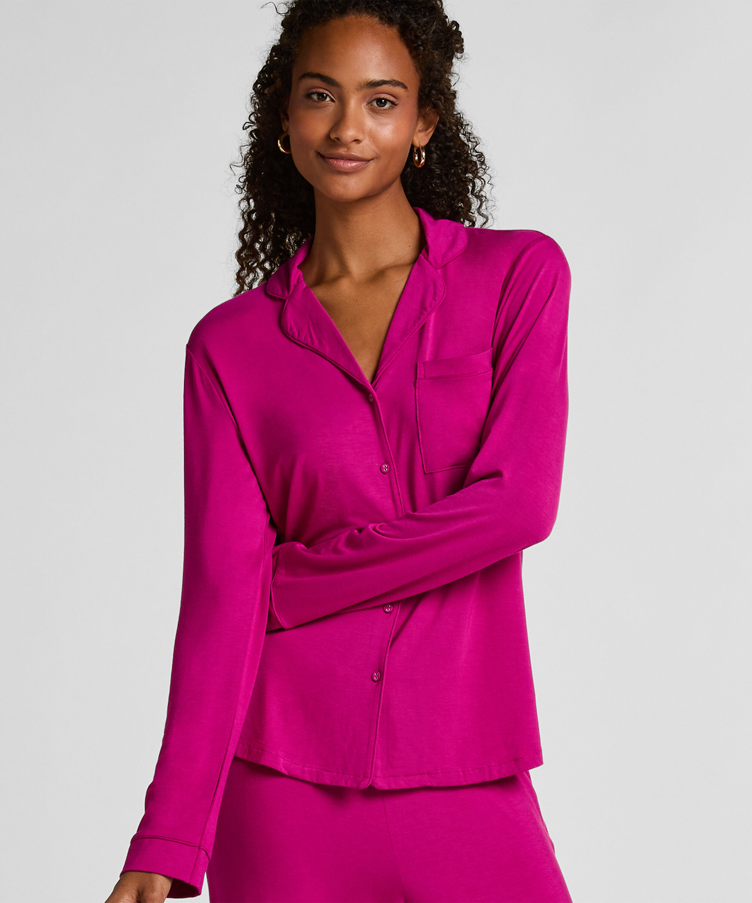Langärmelige Jersey-Jacke Essential, Rose Langärmelige Jersey-Jacke Essential, Rose