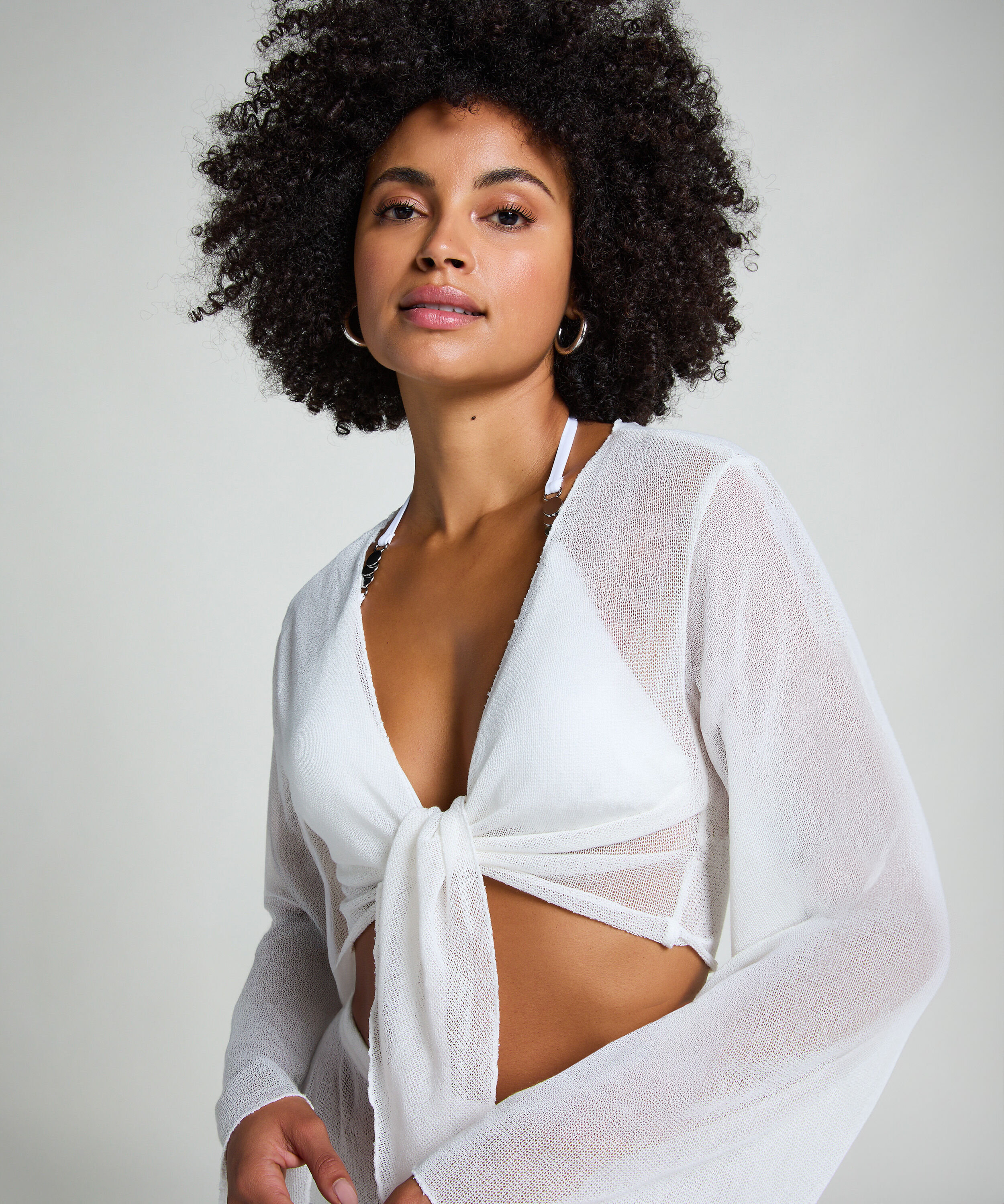 Strand-Strick-Top, Weiß Strand-Strick-Top, Weiß