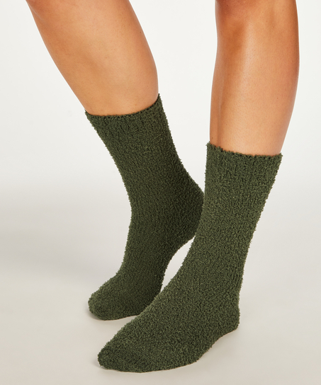 Socken flauschig, grün