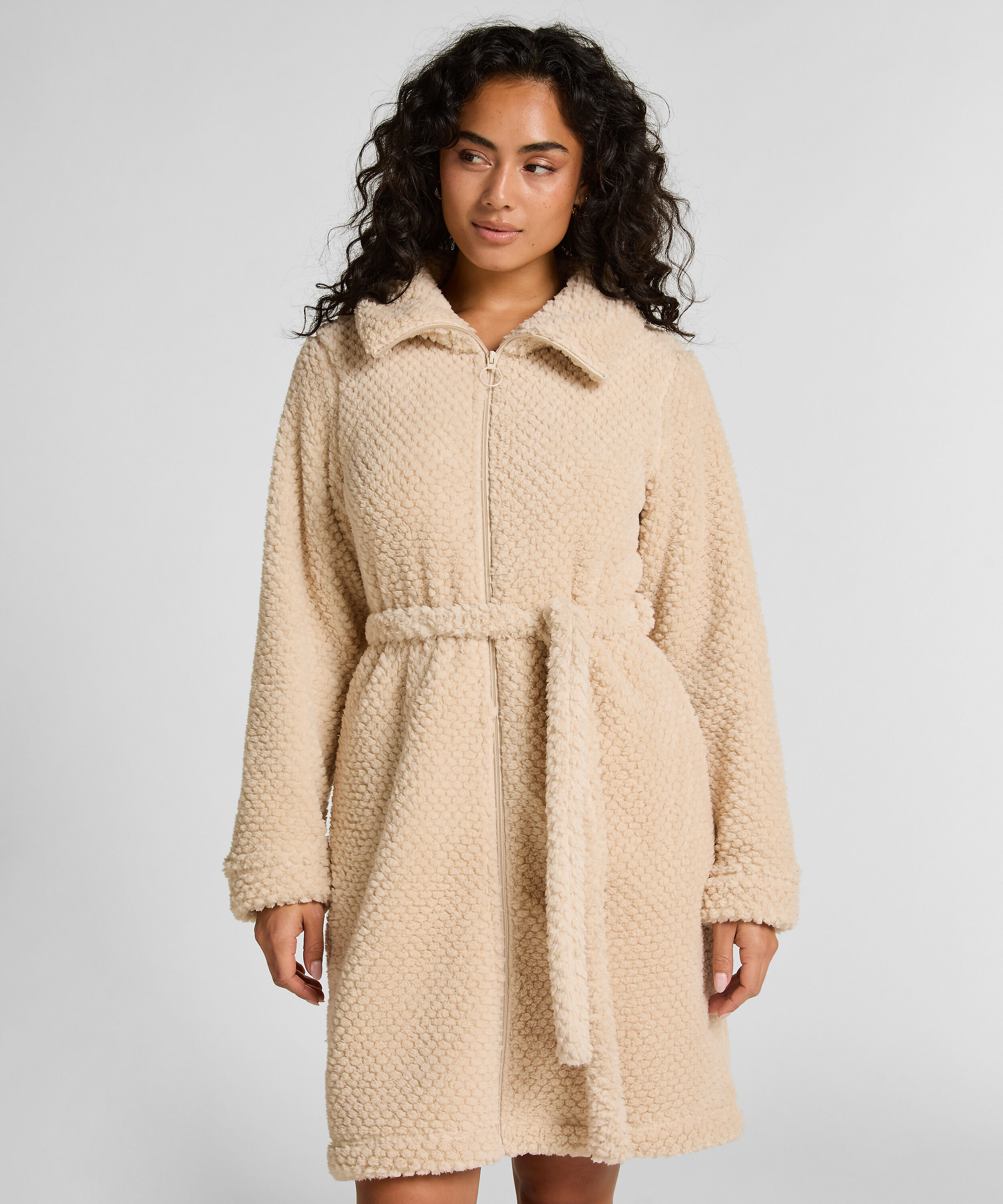 Bademantel Fleece mit Reißverschluss