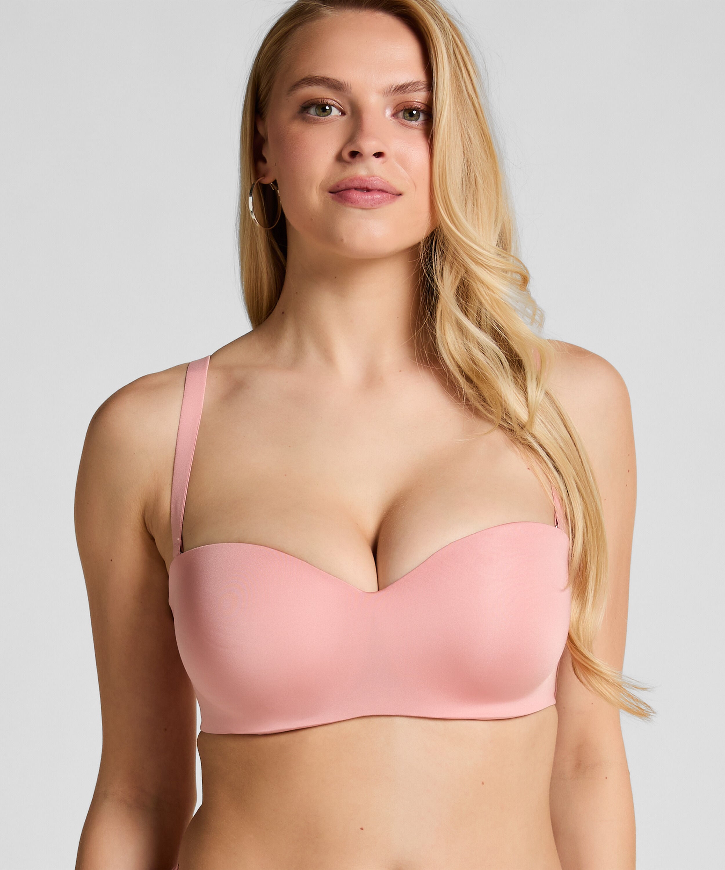 Gepolsterter trägerloser Push-Up BH mit Bügeln Smooth, Rose