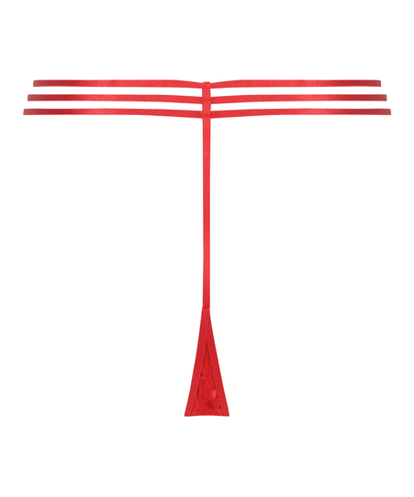 Ferngesteuerter Vibrator Spitzen-Tanga, Rot