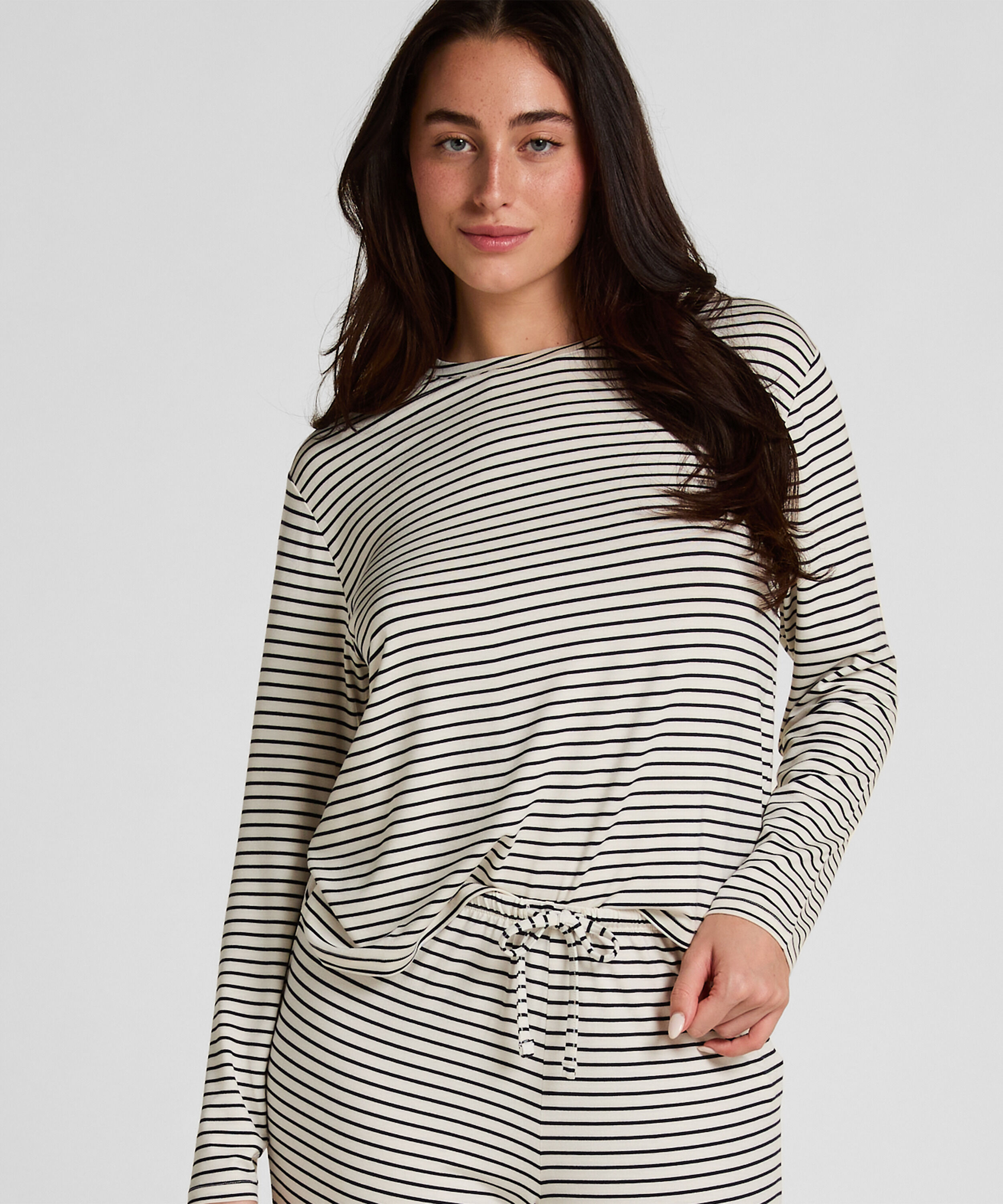 Pyjama Top Loose Jersey, Weiß