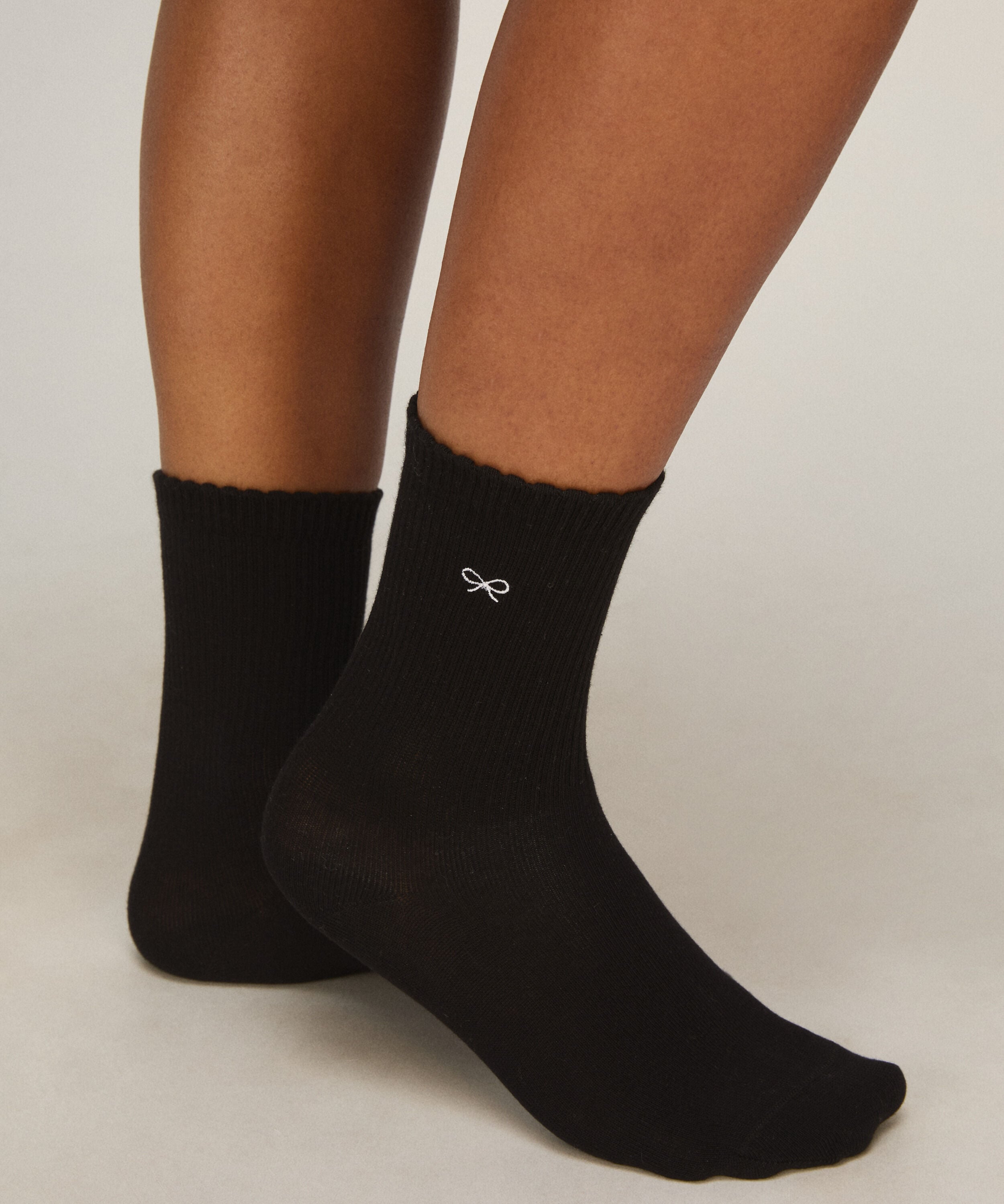 2 Paar Baumwoll-Crew-Socken, Weiß