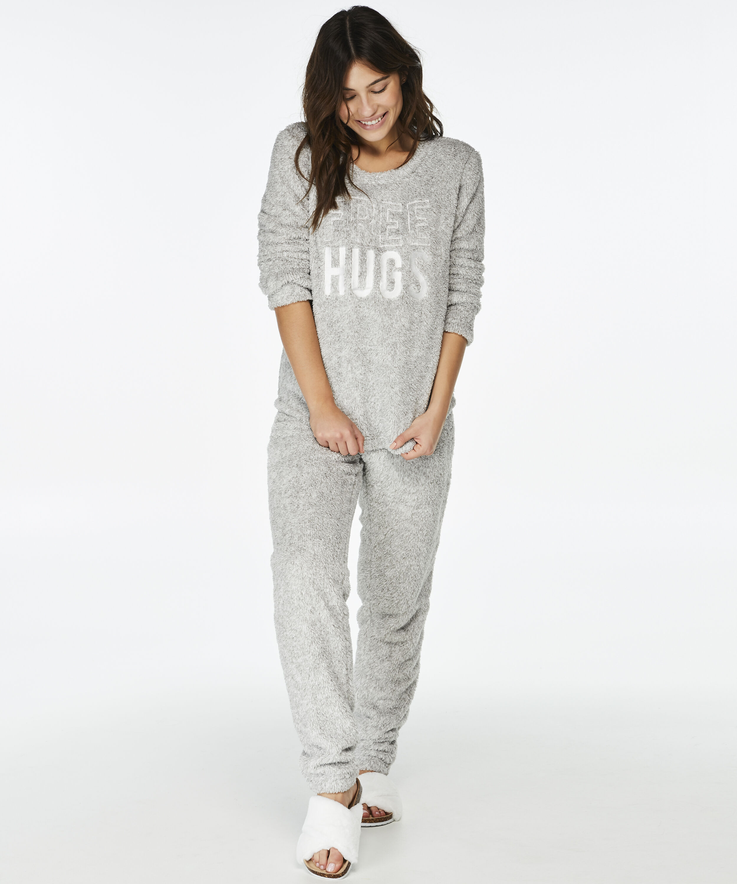 PJ Fleece Fairisle, Grau