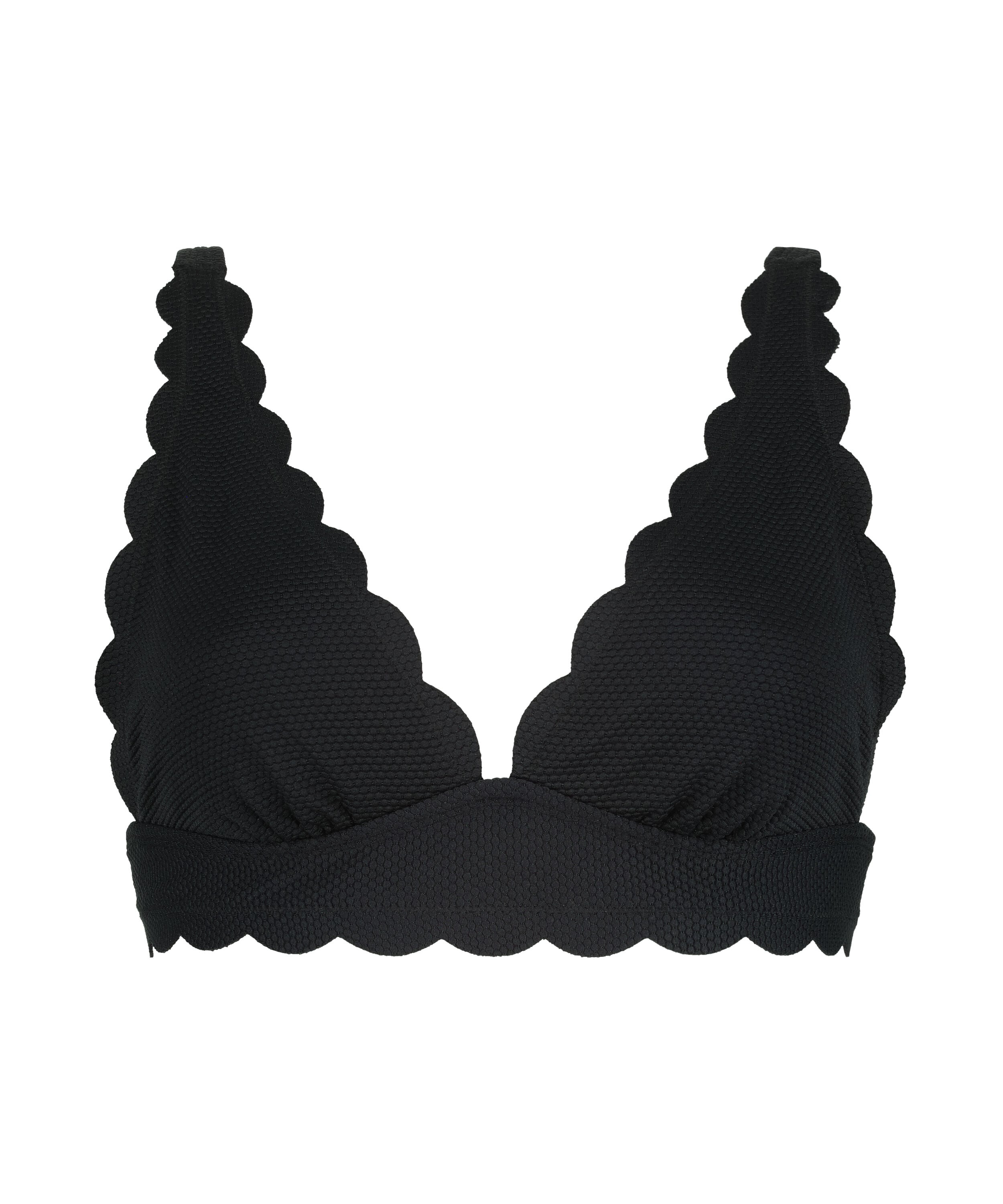 Triangel-Bikini-Oberteil Scallop, Schwarz Triangel-Bikini-Oberteil Scallop, Schwarz