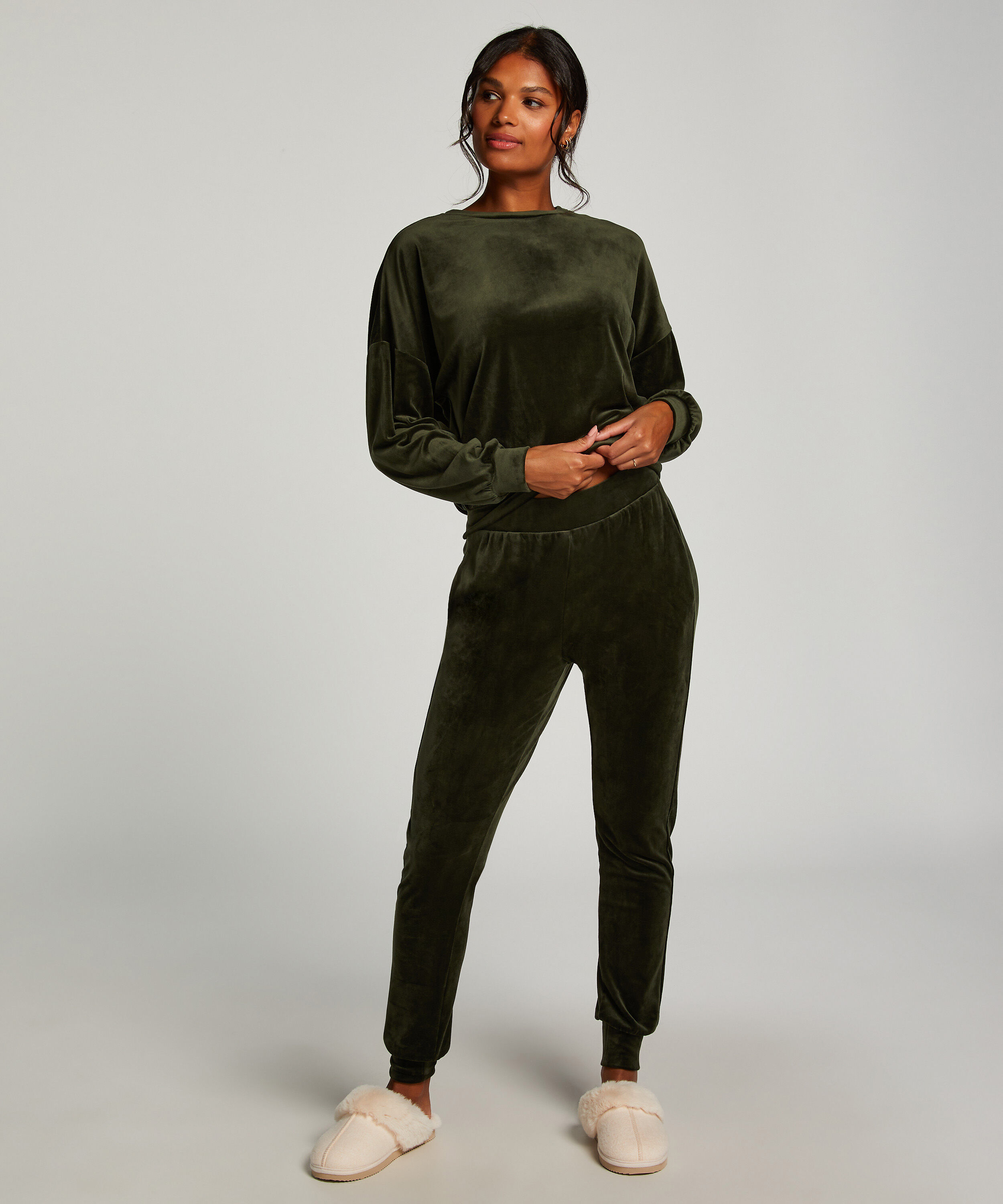 Jogginghose Velours, Grün Jogginghose Velours, Grün
