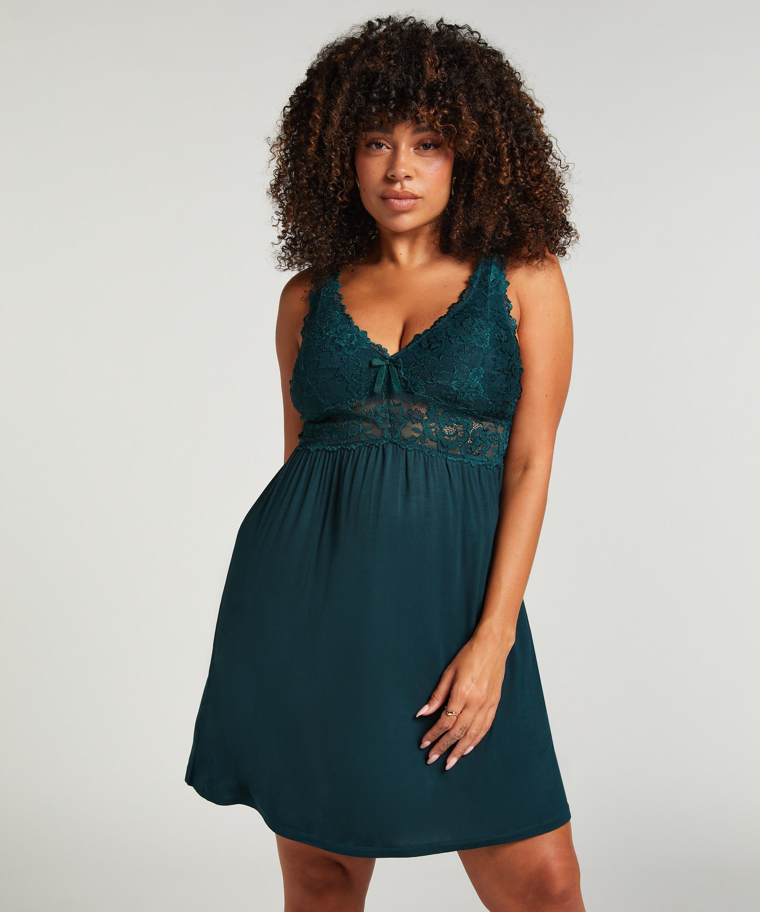 Slipdress Nora Lace, Grün