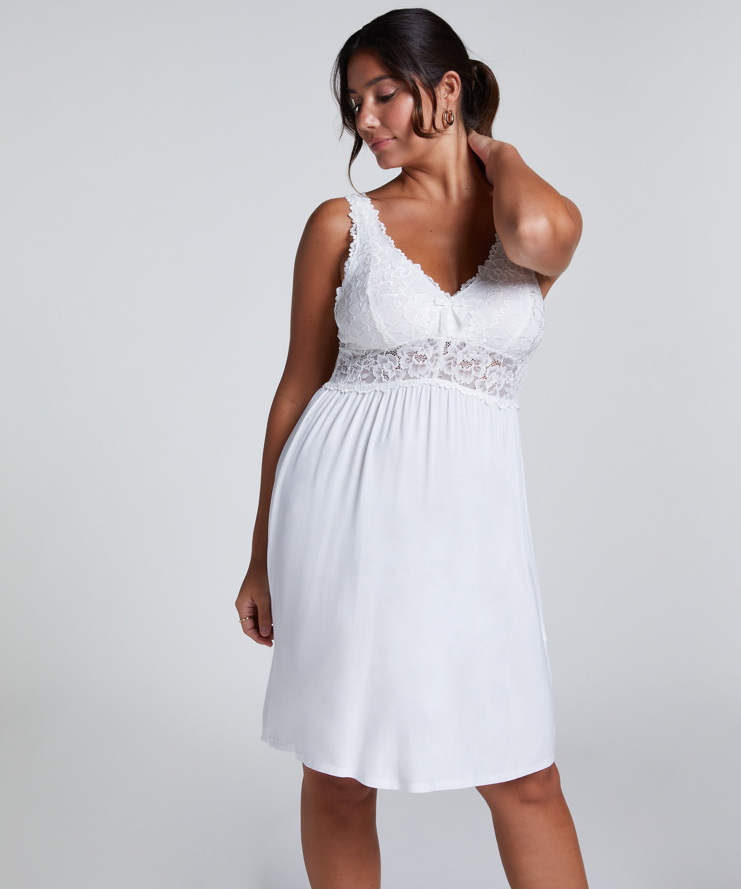 Slipdress Nora Lace, Weiß