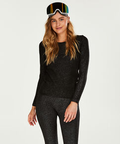 HKMX Top mit langen &Auml;rmeln, Schwarz