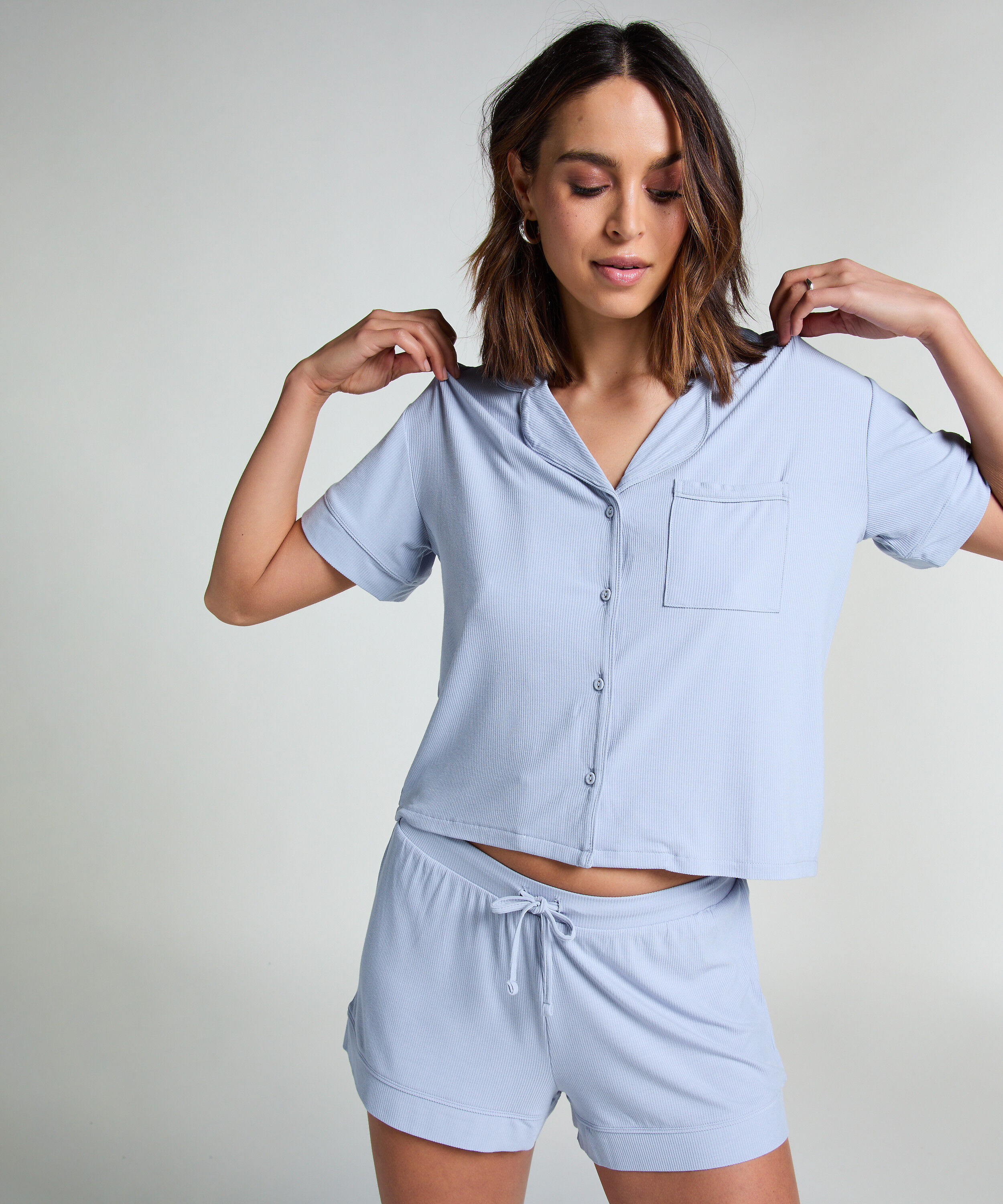 Kurzärmelige Jersey-Jacke Essential, Blau