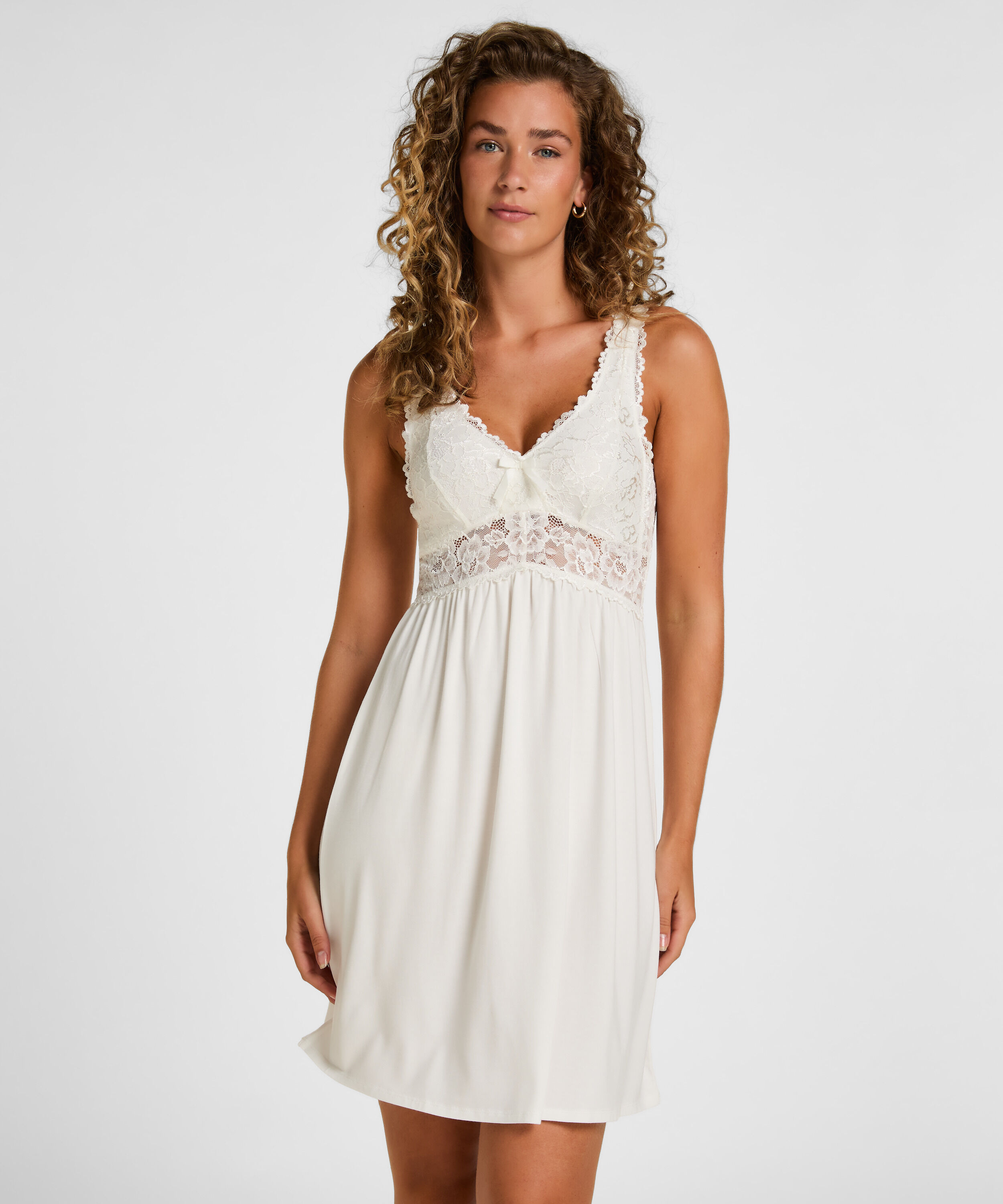 Slipdress Nora Lace, Weiß