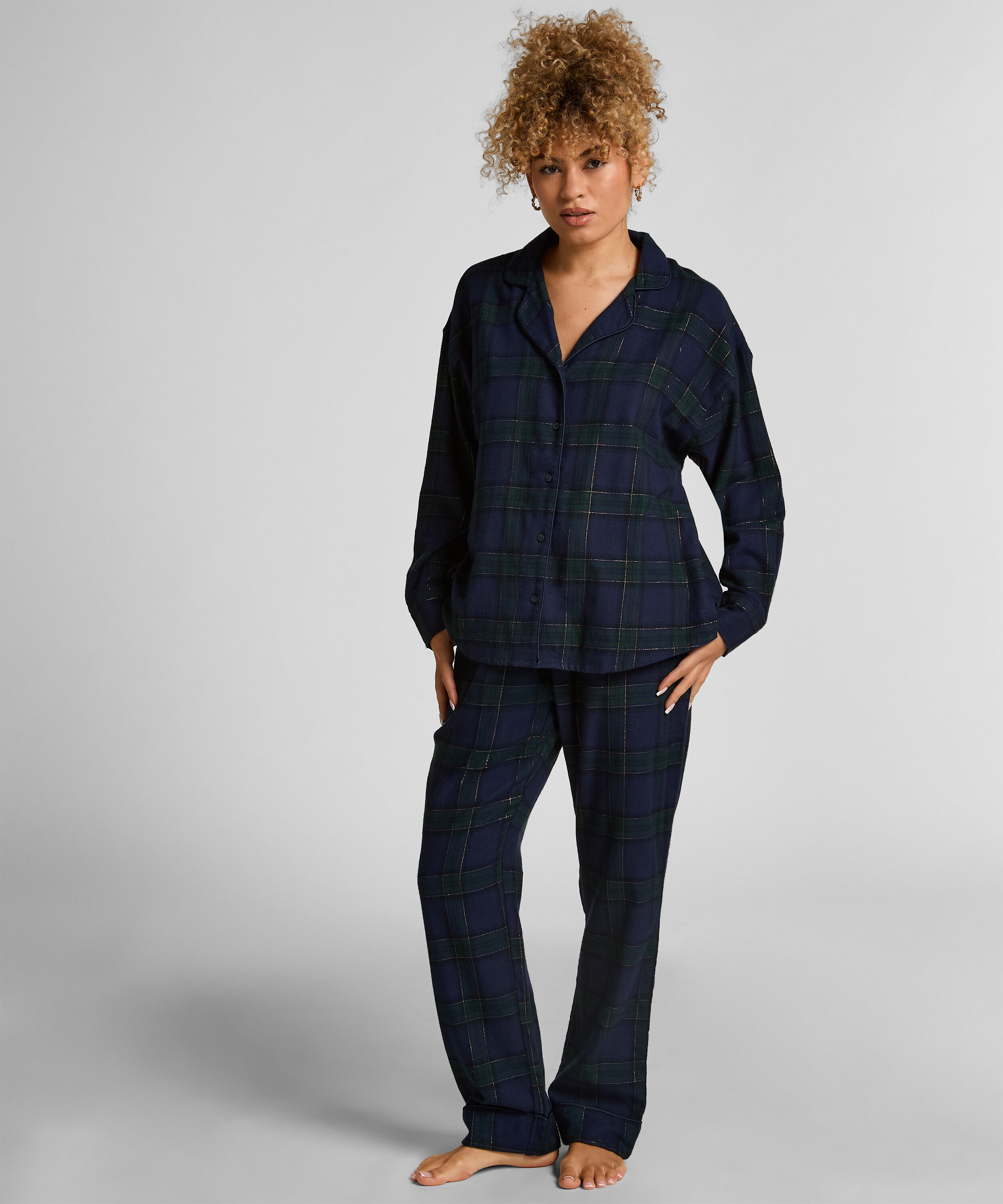 Petite Pyjamahose Flanell, Blau