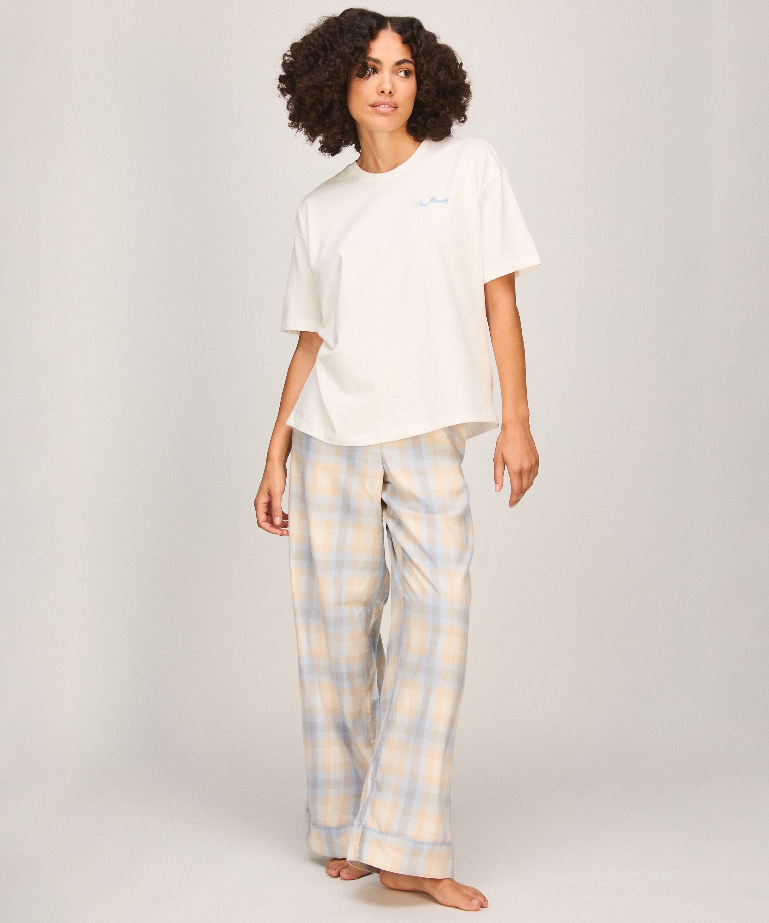 Pyjama-Set Check, Blau