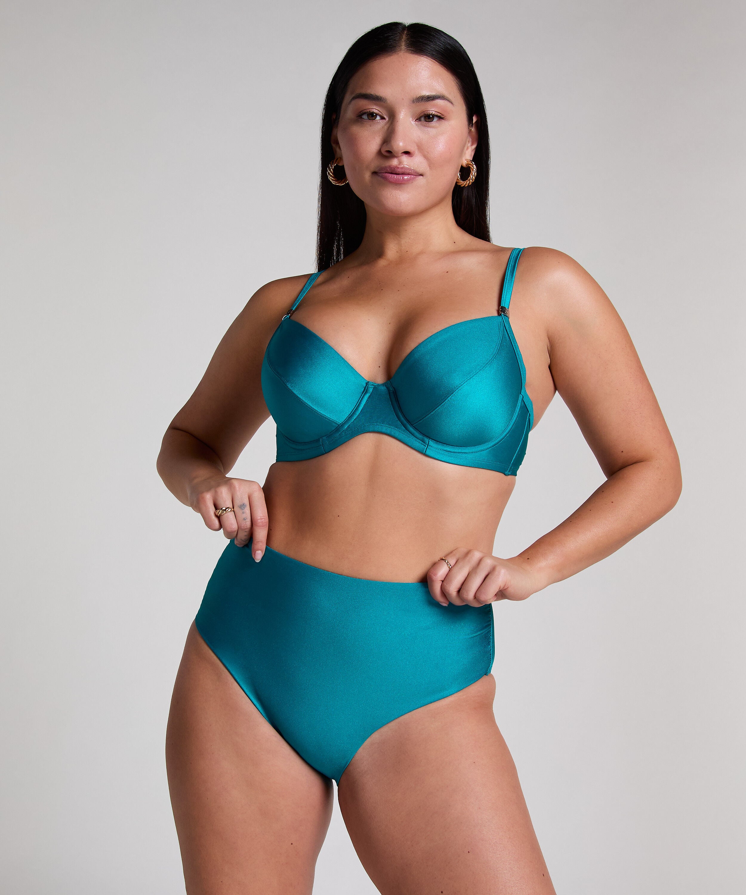 Aqua Formende Bikinöhoschen, Blau