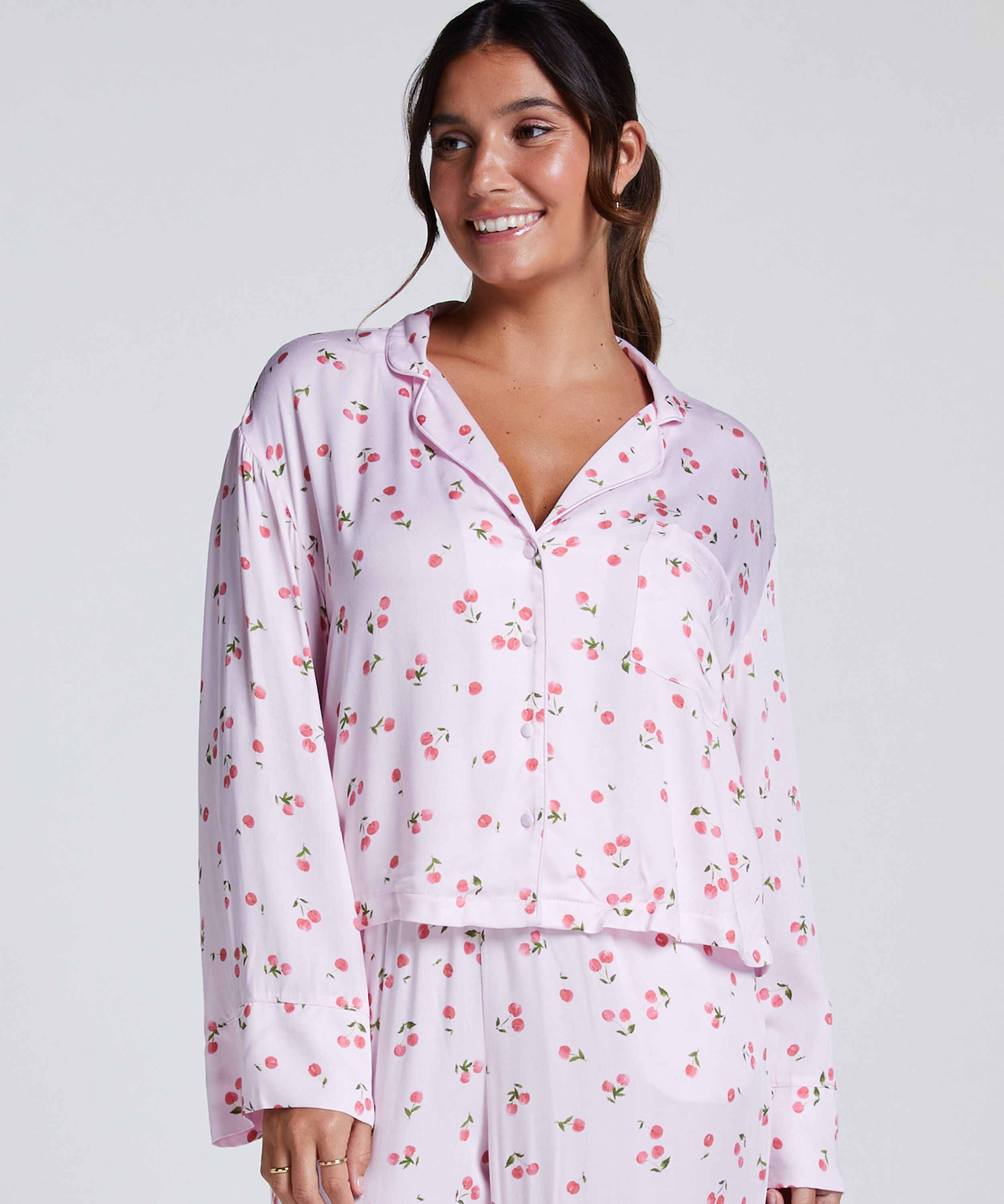 Langarmjacke Satin, Rose