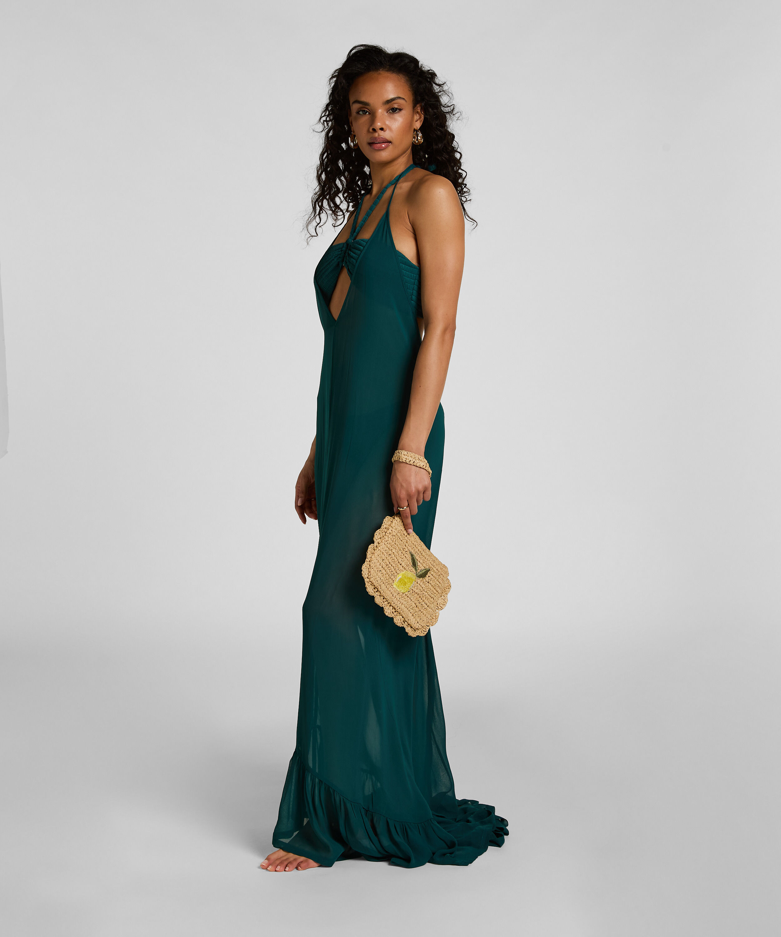 Clutch Raffia, Beige