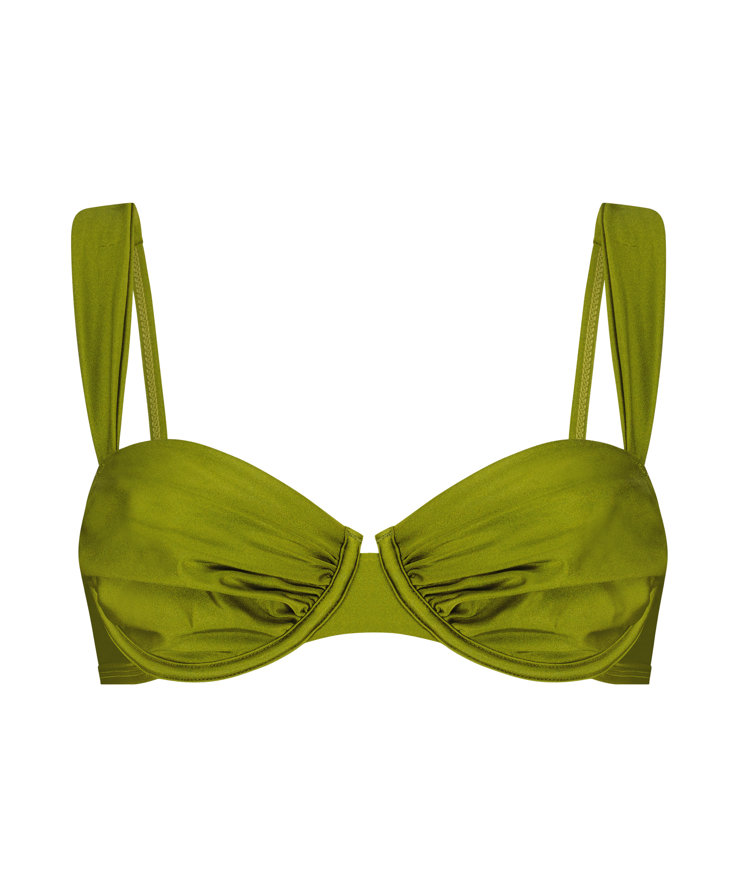 Nicht-vorgeformtes Bügel-Bikini-Top Palm, grün, main