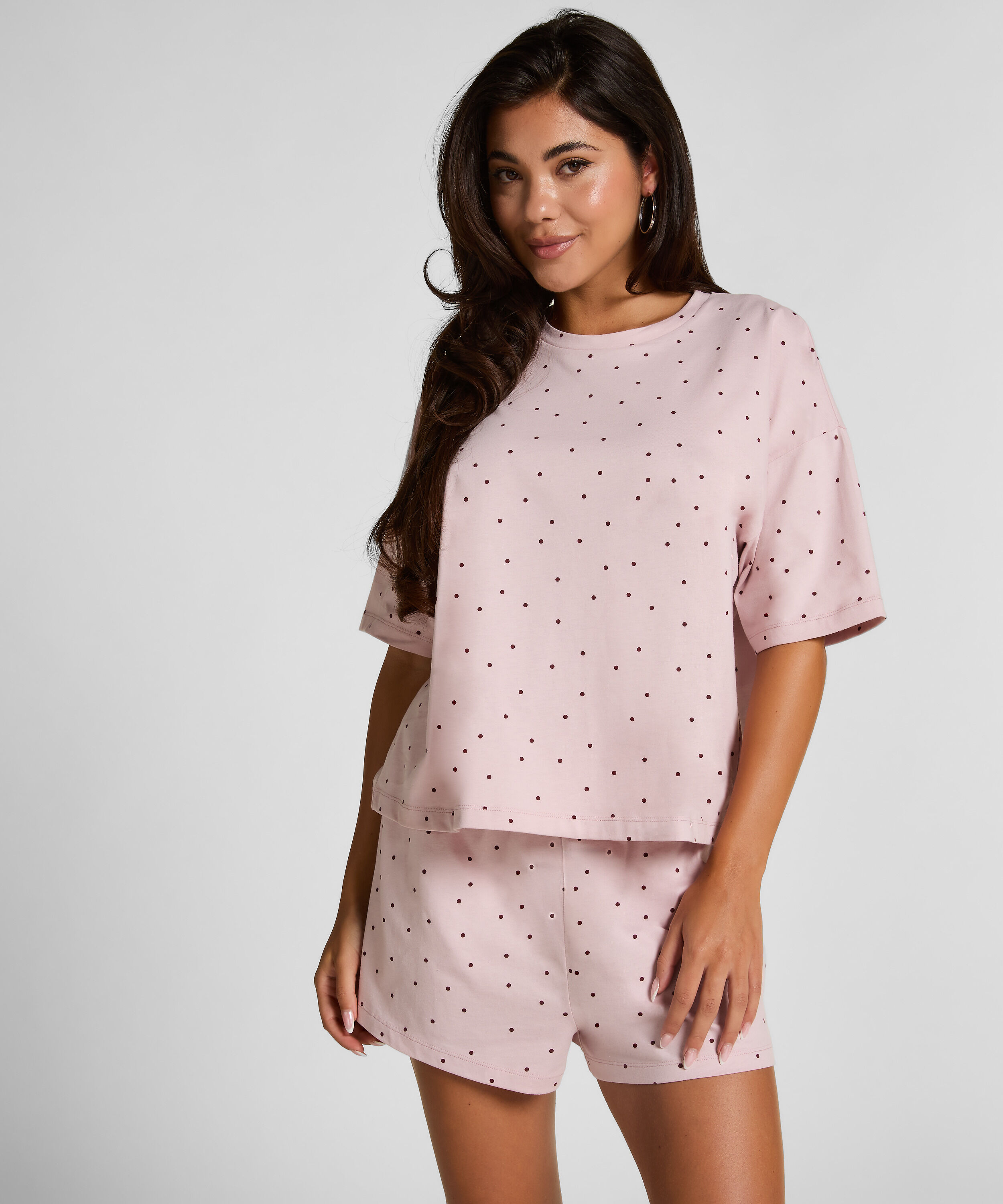Pyjama-Set Baumwolljersey Kurz, Lila
