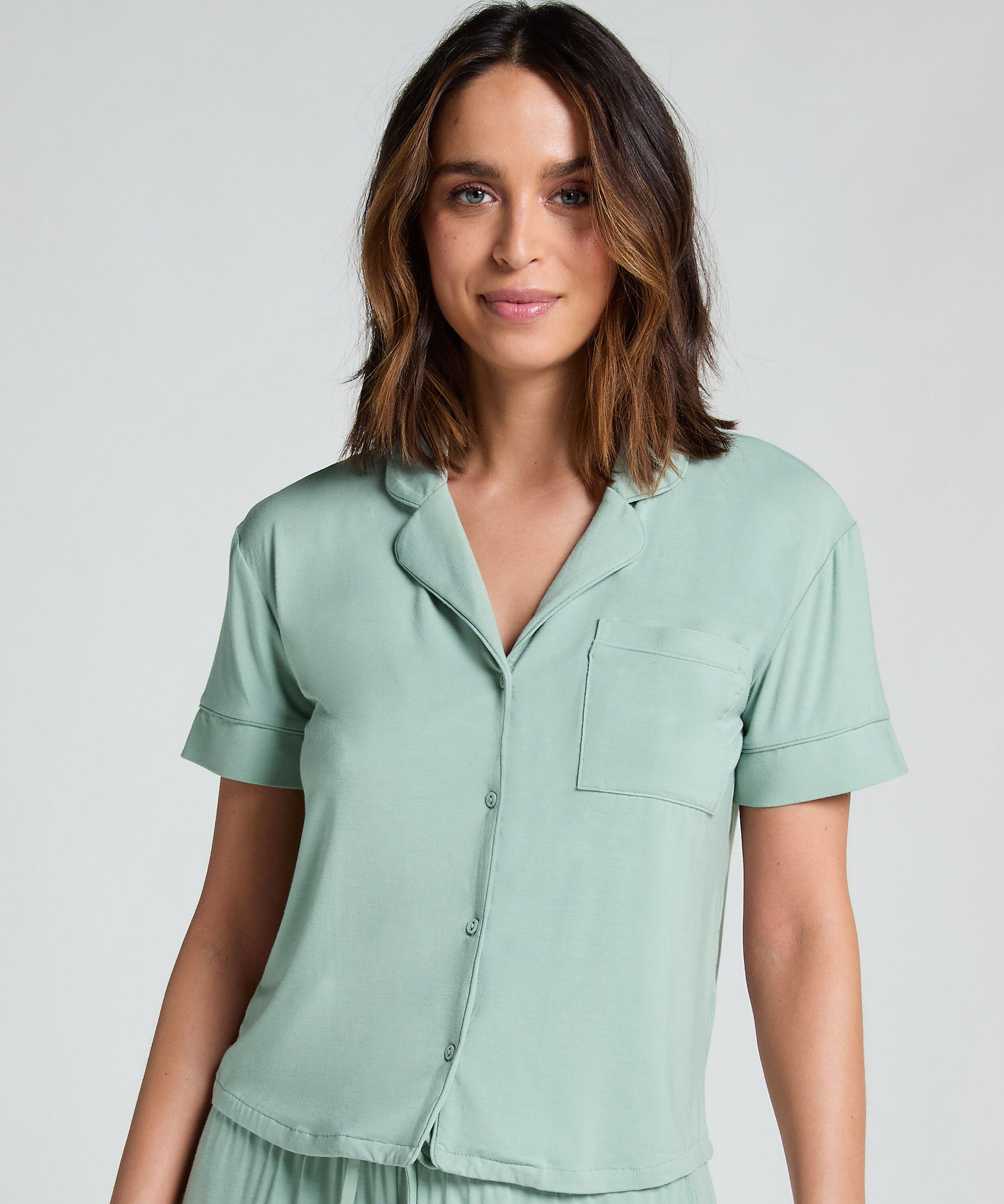Pyjama Jacke Jersey Essential, Grün Pyjama Jacke Jersey Essential, Grün