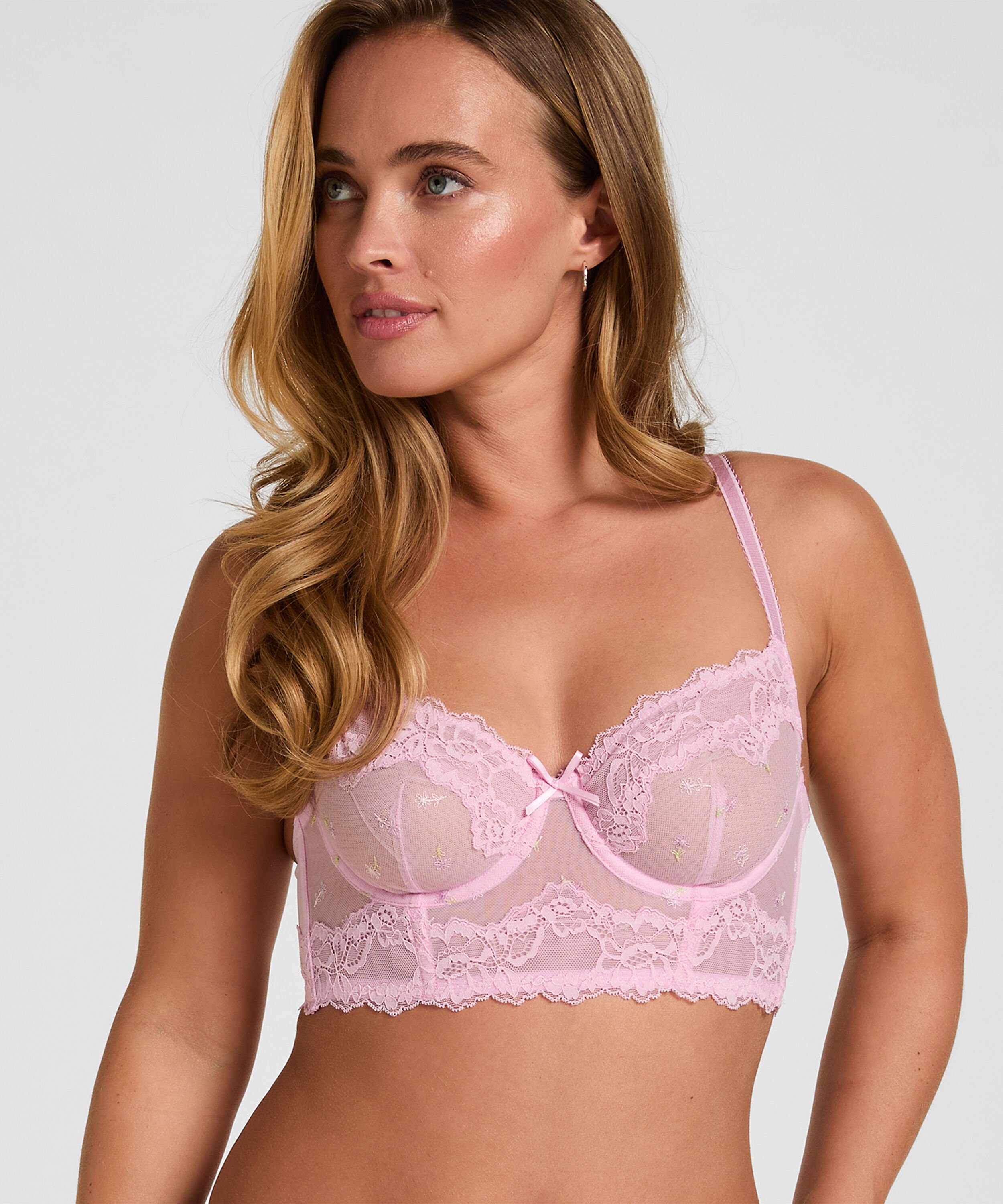 Longline-BH mit Bügel ohne Polsterung Camellia, Rose